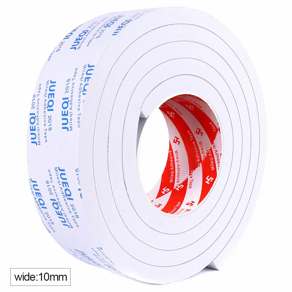 Ruban éponge double face en mousse EVA 5 mm d'épaisseur Blanc Joint autocollant 1 cm x 2 m