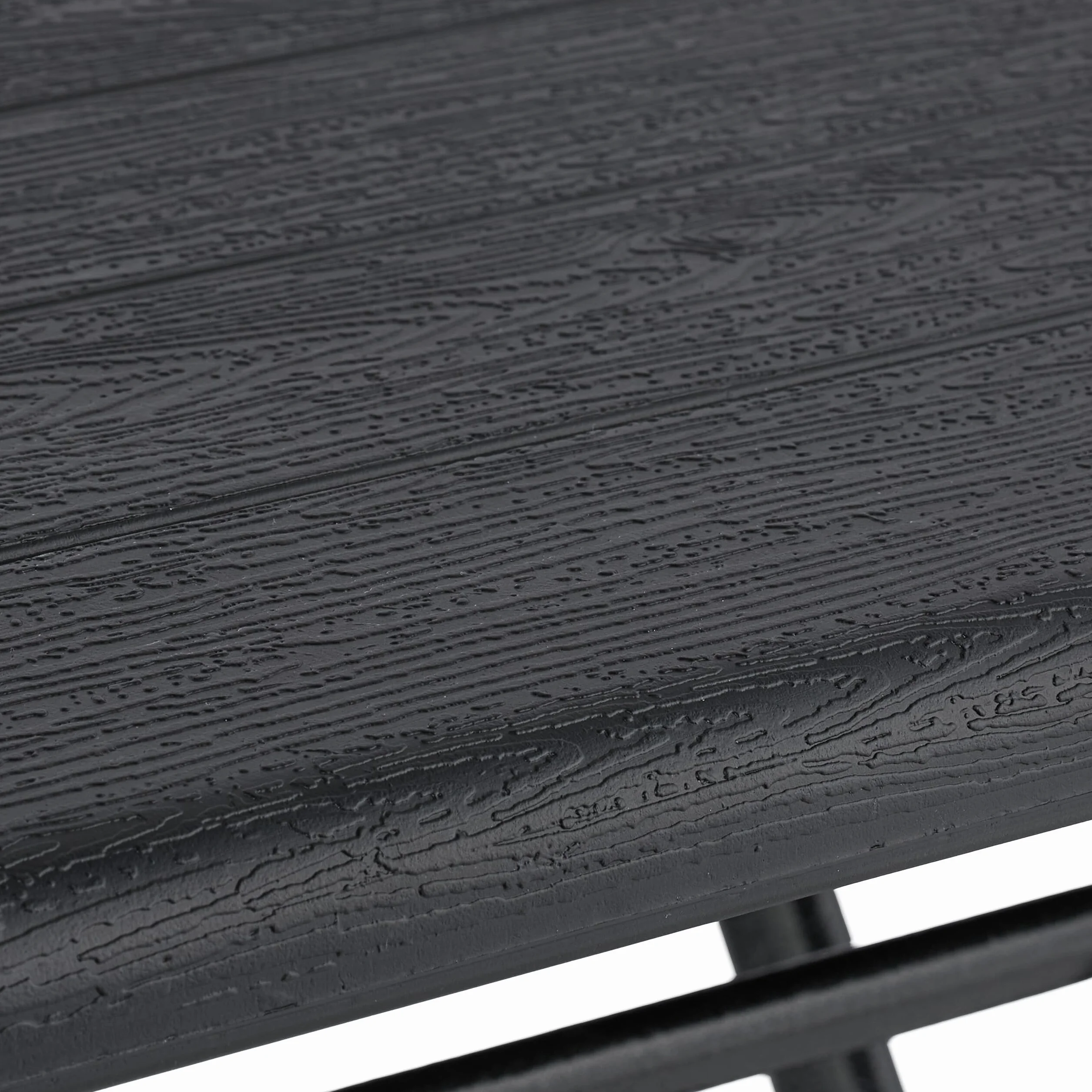 Relaxdays Table Pliante et 2 chaises pour Balcon, Aspect Bois, Acier et Plastique, Meubles terrasse, Noires