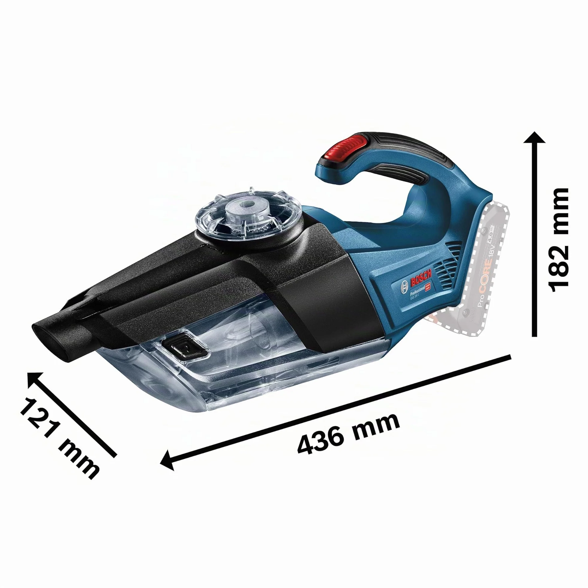 Bosch Professional aspirateur à main sans-fil GAS 18V-1 18V System 1 L
