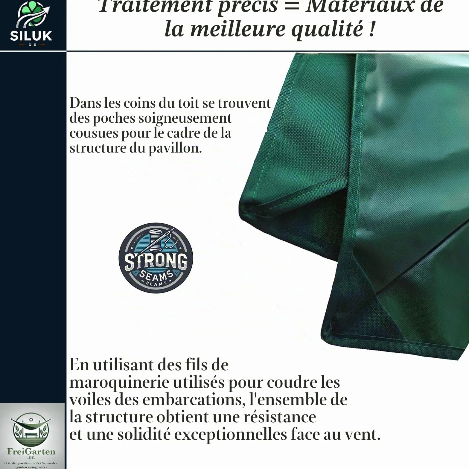 Pavillon de jardin PVC 350 cm panama étanche toit de rechange modèle 2