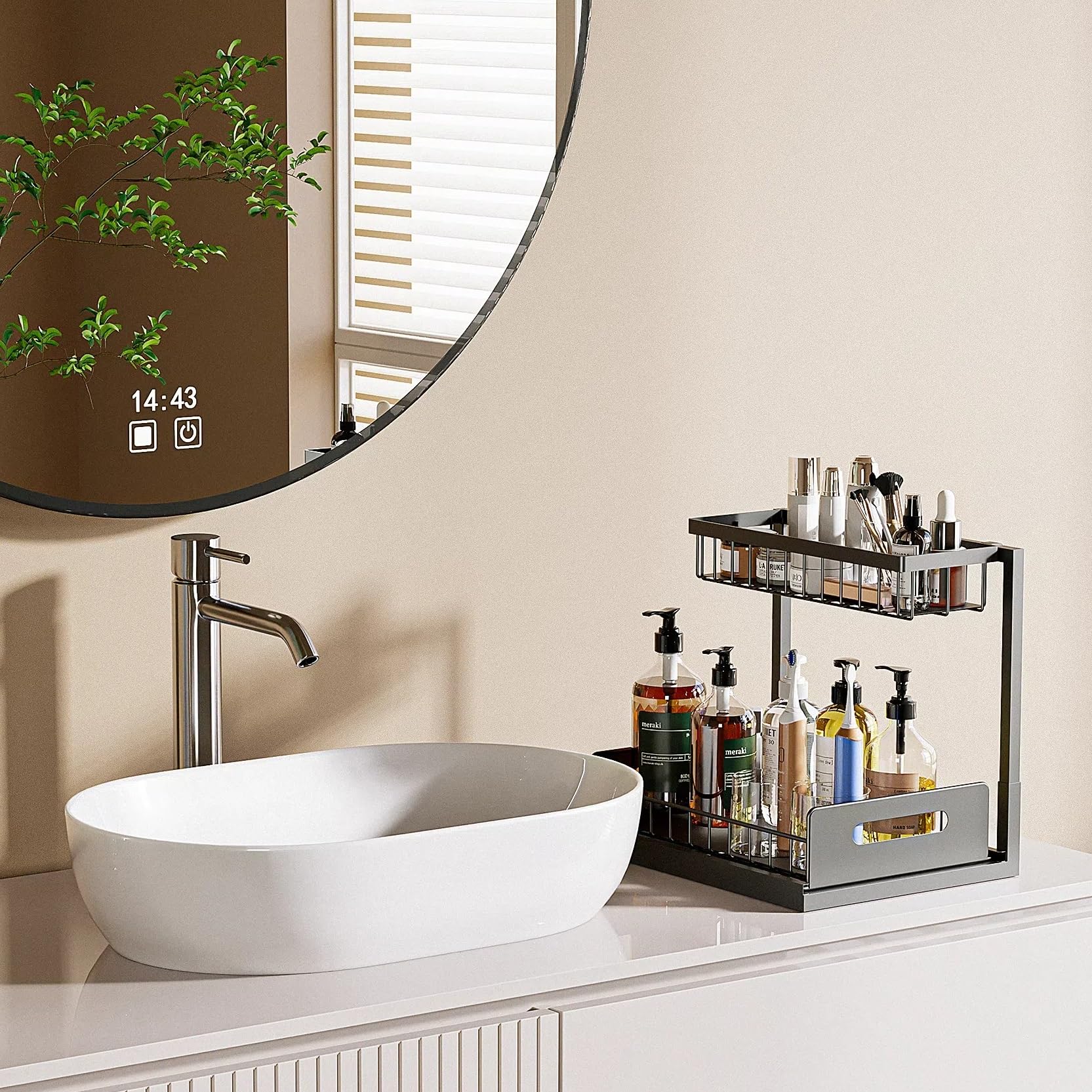 Elegant Slide-Out Under Sink Organizer Shelf - Black
