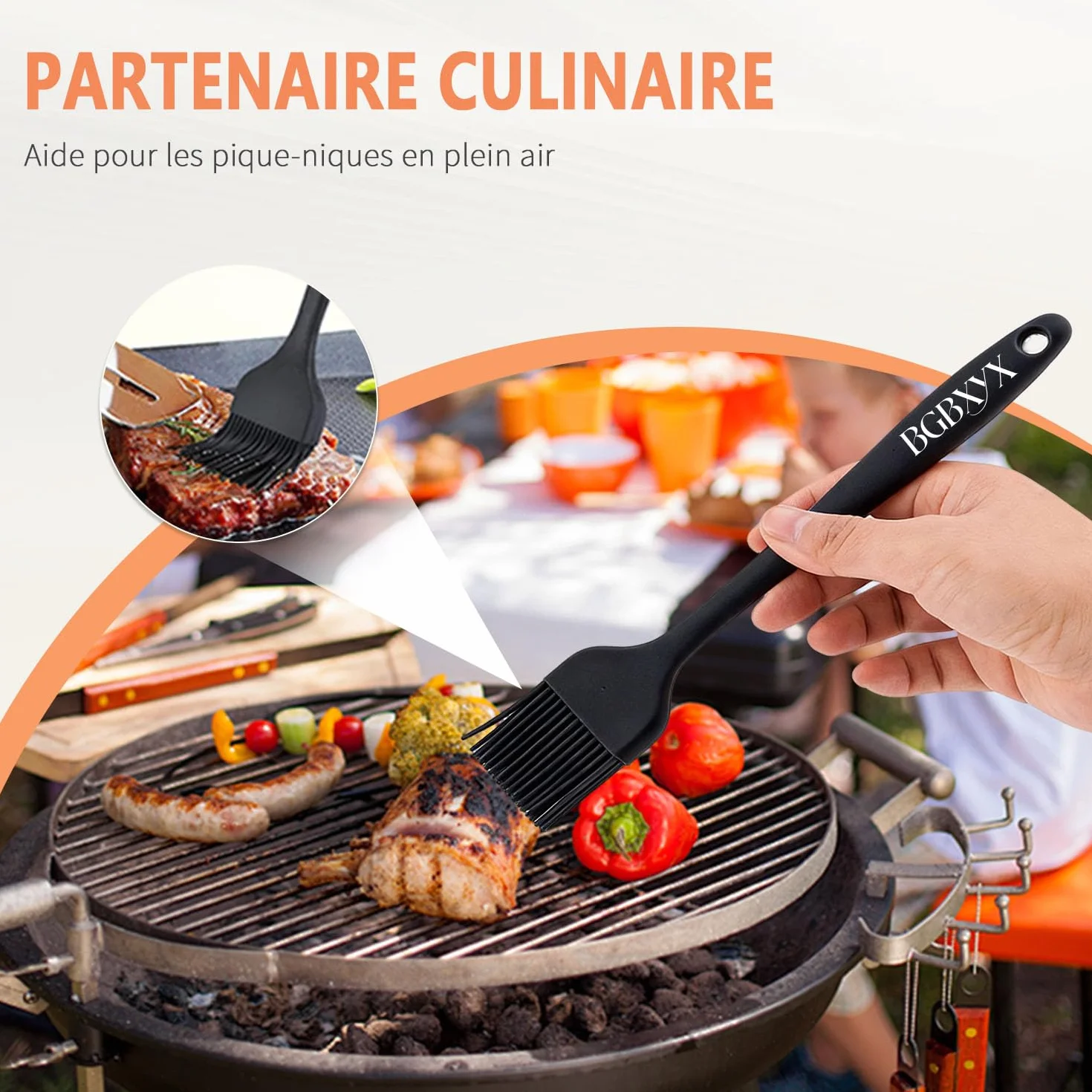 Brosses Pinceau Patisserie Silicone sans BPA pour Cuisine Huile Sauces Marinades 2 Tailles