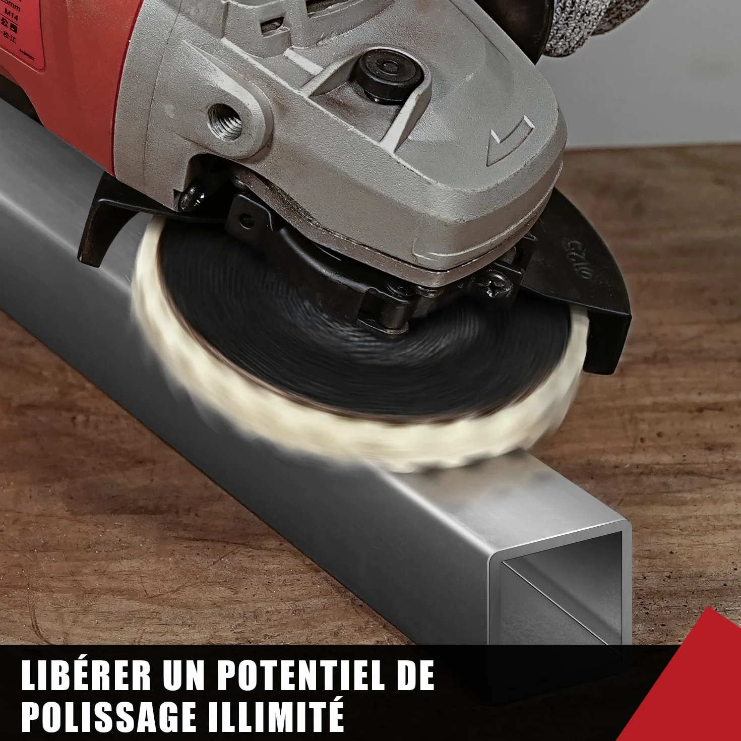 Disque de polissage feutre 125 x 22,2 mm pour meuleuses d'angle