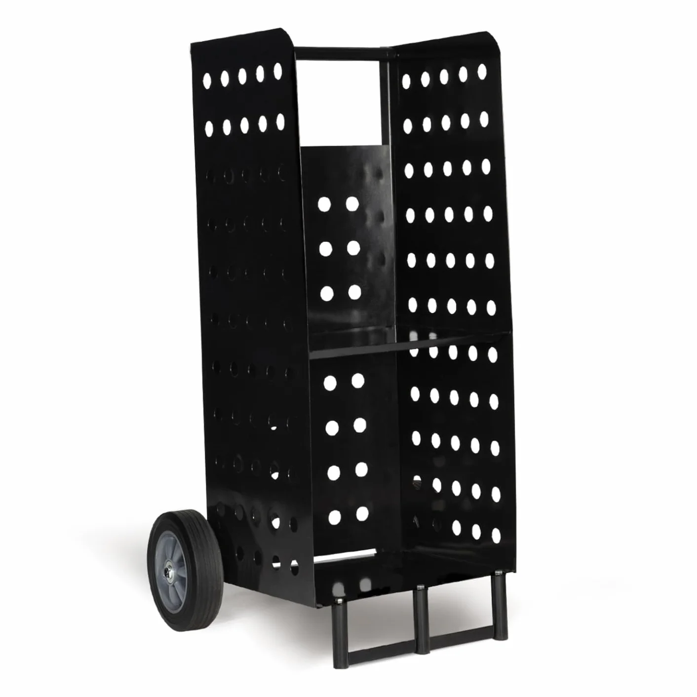 IDMarket - Chariot Porte bûches Acier Noir 40 x 40 x 100,5 CM pour cheminée