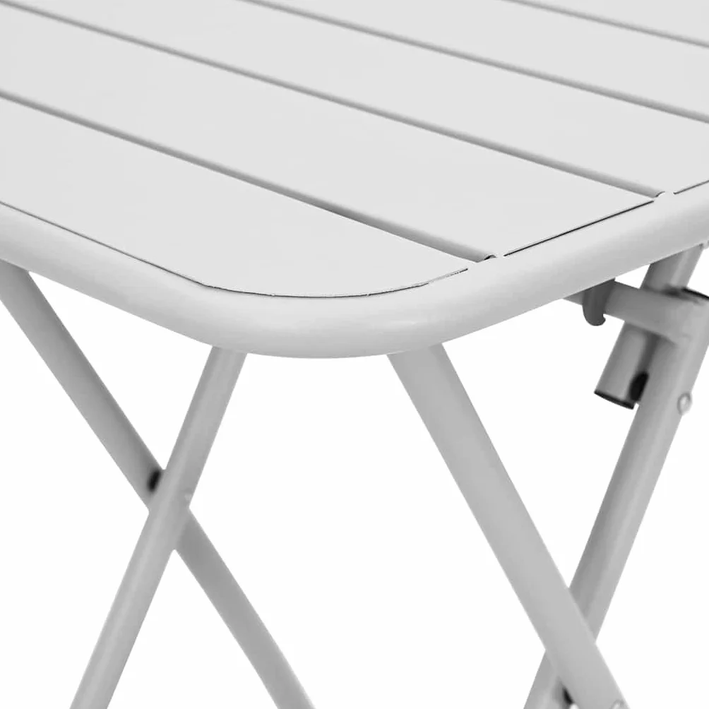 Table de bistrot pliante 55x55x72,5 cm acier revêtu par pulvérisation blanche