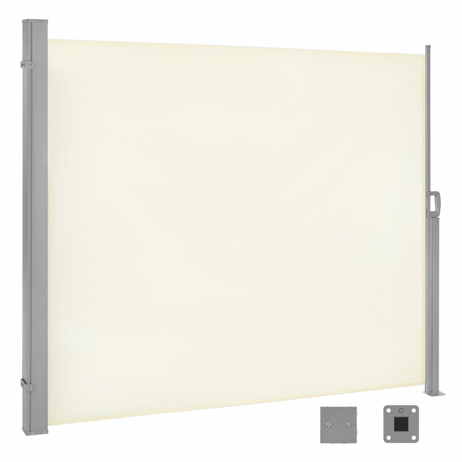 WOLTU Paravent Extérieur, Store Latéral Rétractable, 160x350 cm, Brise Vue, Protection Solaire & Protection Contre Le Vent, pour Jardin, Balcon, Terrasse, Patio, Crème