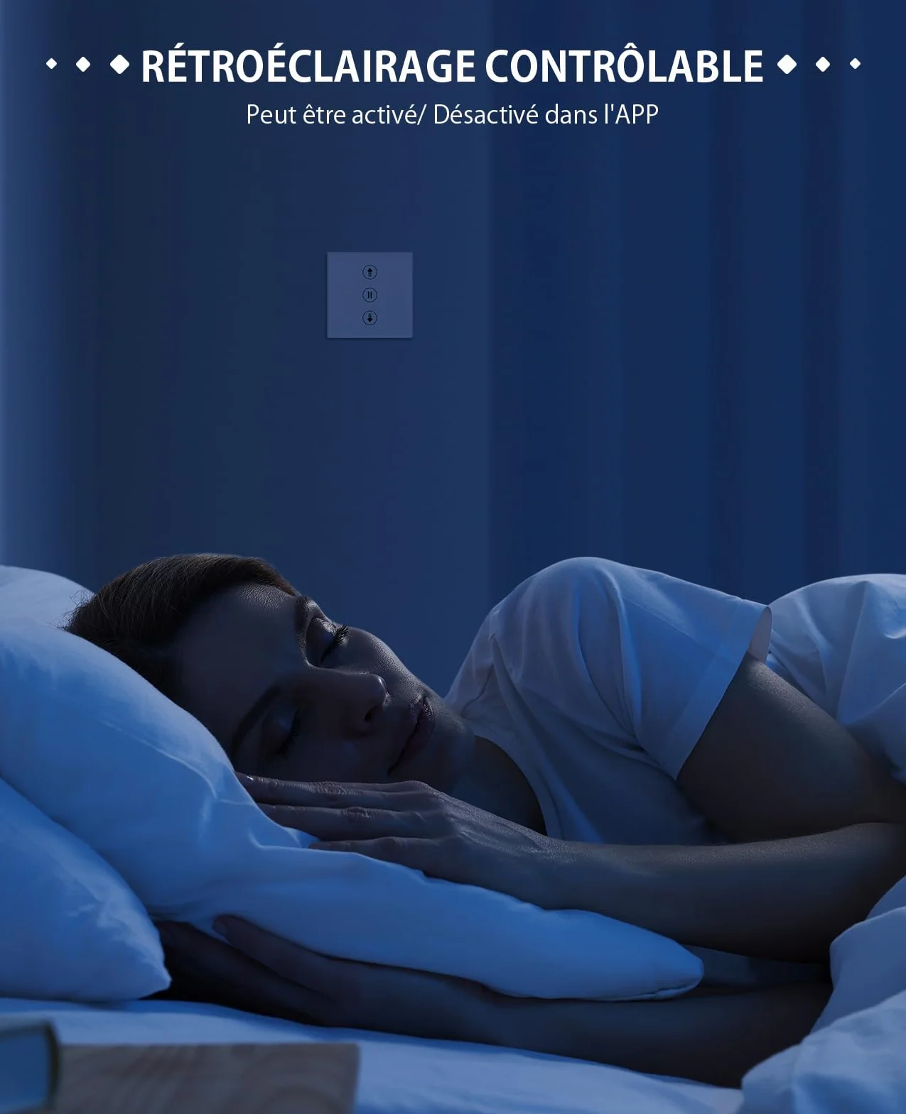 Interrupteur Volet Roulant Connecté CS01, Compatible Alexa/Google Home/Smart Life, Commande Vocale et APP