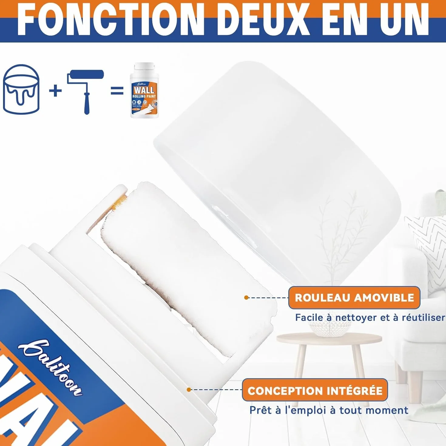 Peinture Blanche Mur et Plafond à Base d'Eau Séchage Rapide 100ml