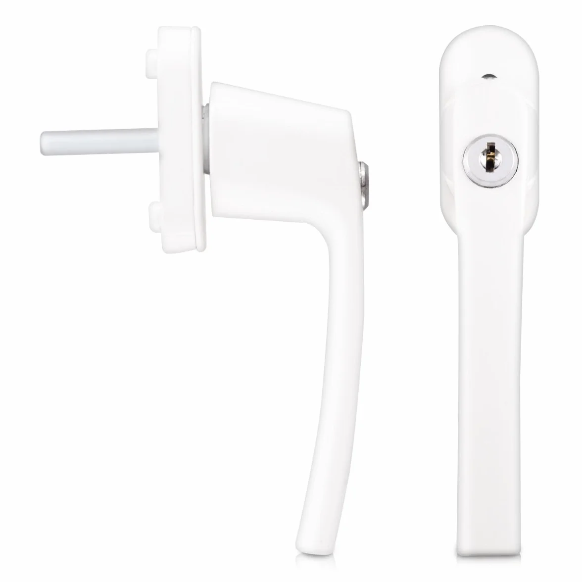 kwmobile Poignée de fenêtre verrouillable aluminium blanc RAL 9016 Longueur tige 35 mm Sécurité enfant