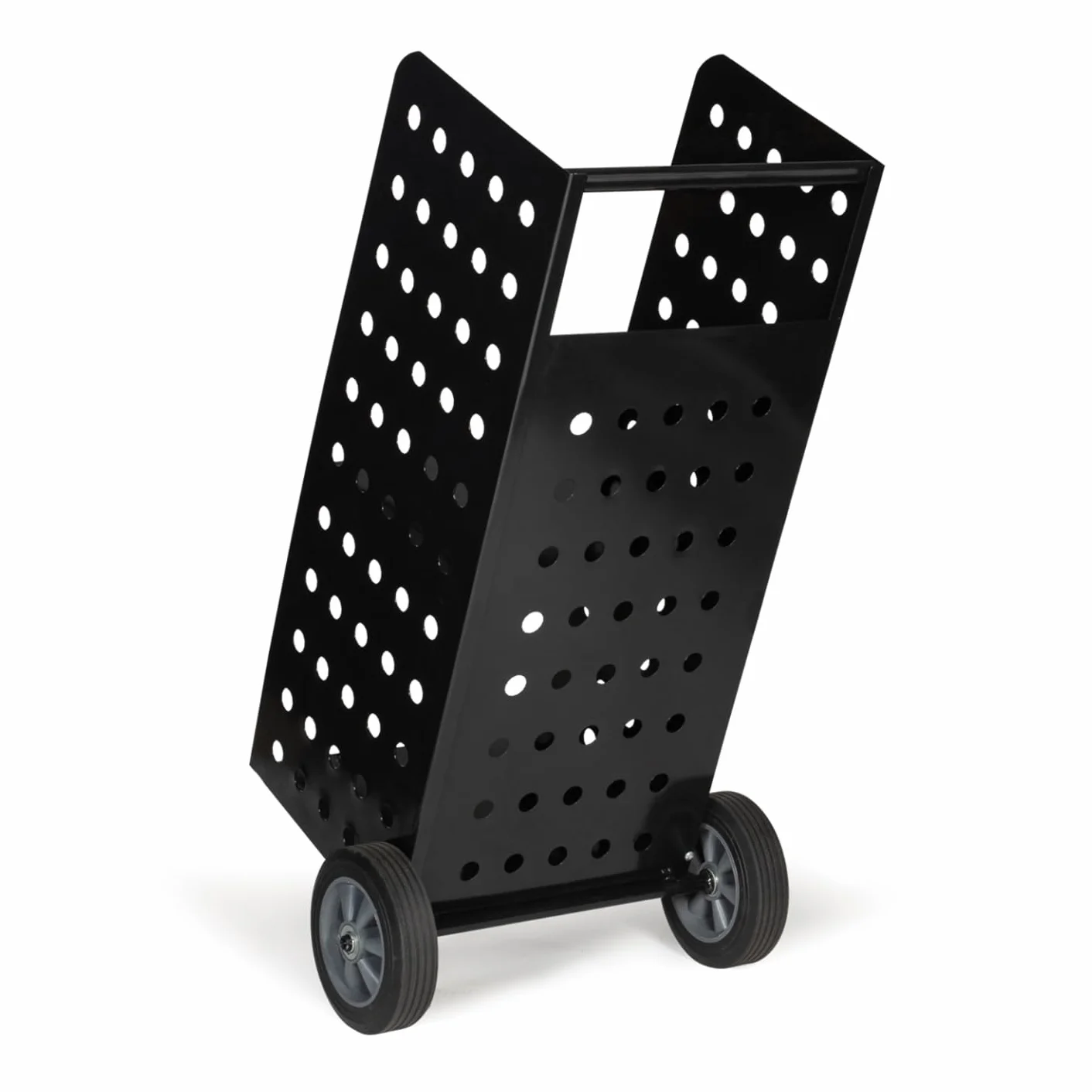 IDMarket - Chariot Porte bûches Acier Noir 40 x 40 x 100,5 CM pour cheminée