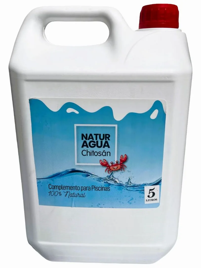 Floculant naturel piscine 5 l avec chitosan, clarifiant biodégradable, élimine la turbidité et les déchets organiques, eau cristalline sans produits chimiques, améliore la filtration