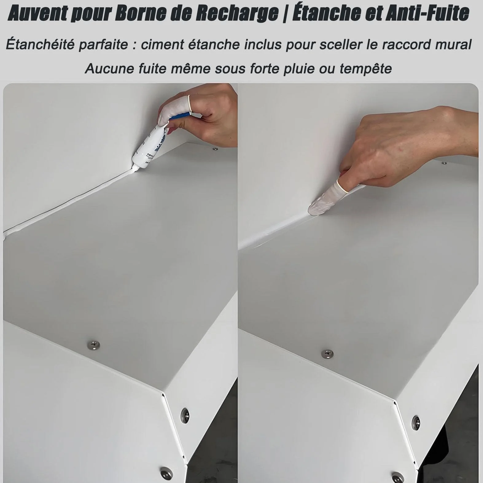 Générique Boîtier Étanche pour Borne de Recharge EV Murale, Cache Chargeur Extérieur avec Couvercle Magnétique, Protection Anti-Pluie Anti-UV