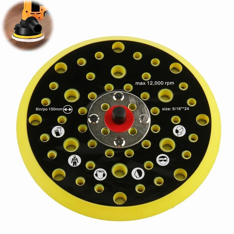 Plateau Ponceuse 52 Trous 150mm 6 Pouces pour Mirka CEROS DEROS Filetage 5/16 pouces