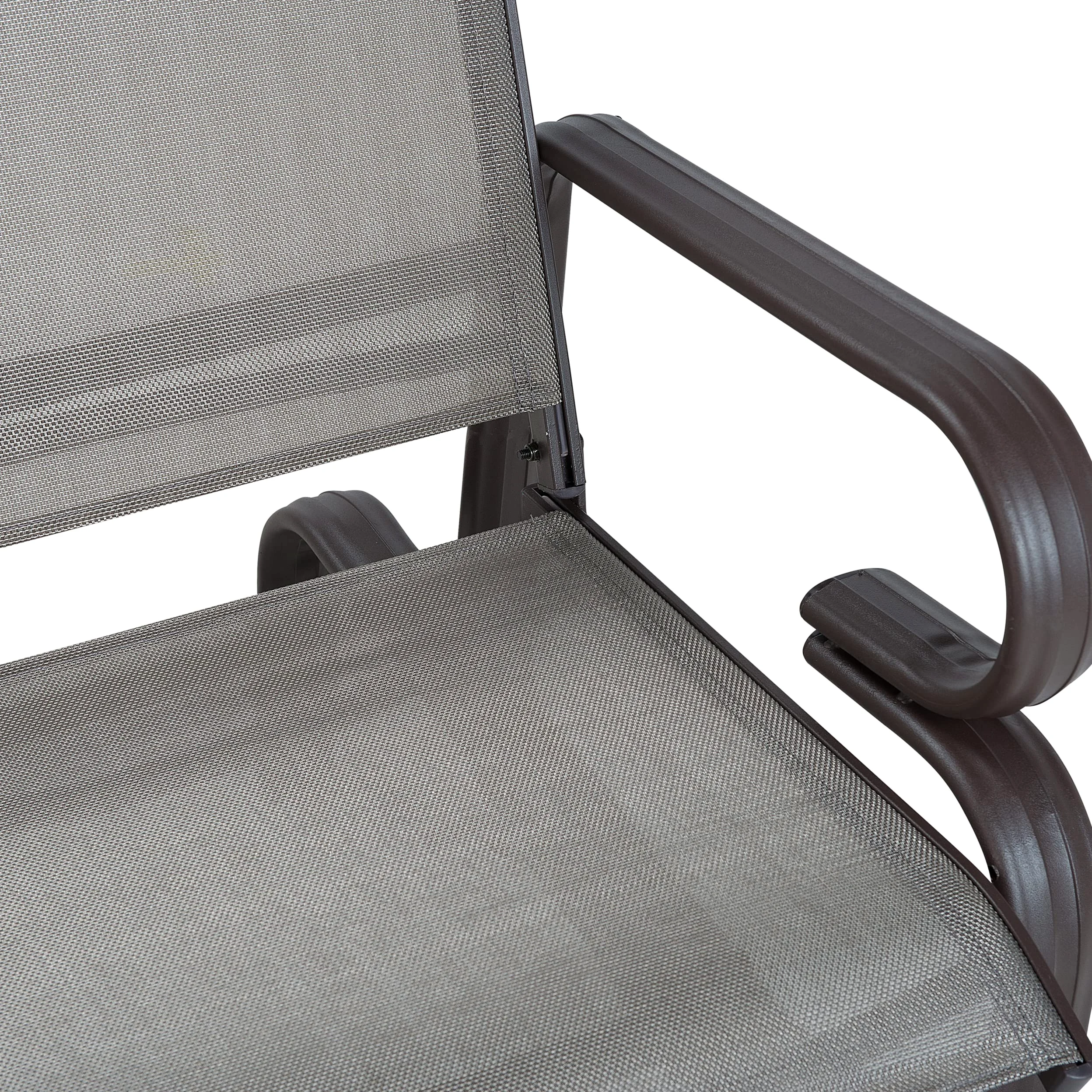 Beliani Chaise Fauteuil à Bascule en Aluminium et Textile Marron Confortable Durable et Élégante pour Salon Jardin ou Terrasse au Style Moderne