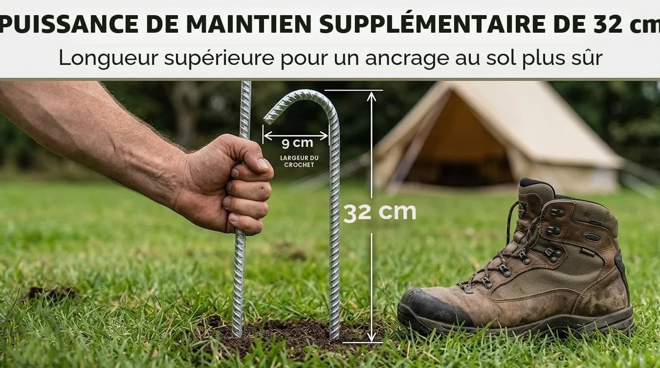 Smith & Barker Piquets de Fixation Tente Très Résistants – Sardines Métalliques pour Camping, Trampoline, Serre, Bâche, Jardin – Ancrage au Sol Solide et Durable, 16 Pcs