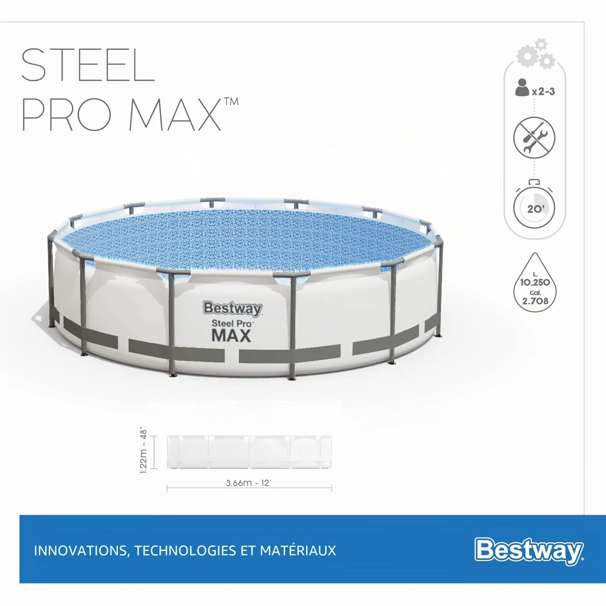 Bestway Steel Pro MAX Rond Piscine 366x122 cm