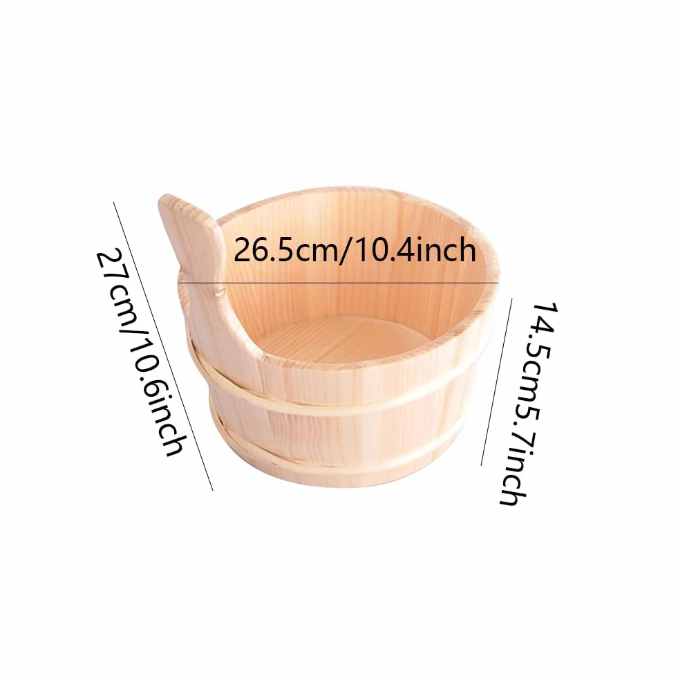 Kit de Sauna en Bois avec Seau et Louche, Accessoire de Sauna Essentiel pour Hammam