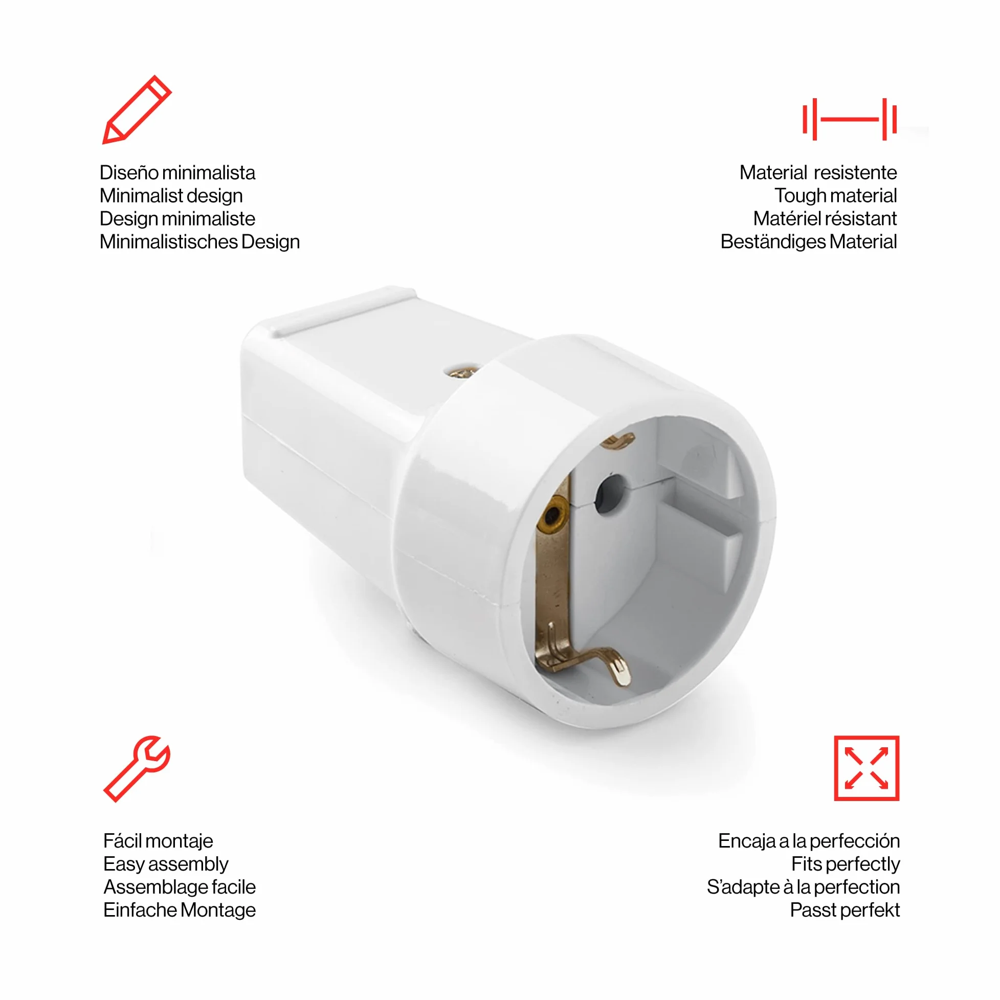 FAMATEL 2101 Base Mobile Schuko TT 16 A-250 V Blanc