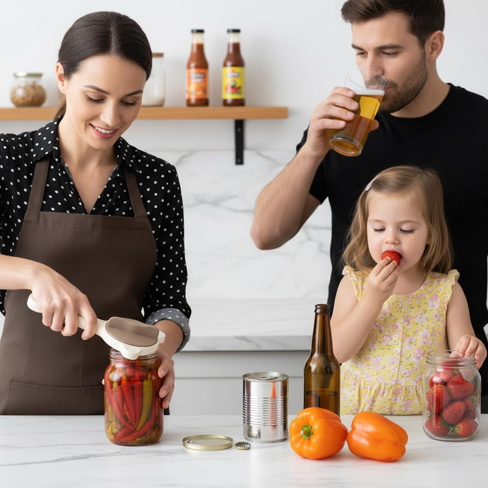 Premium 4-in-1 Stainless Steel Jar & Bottle Opener