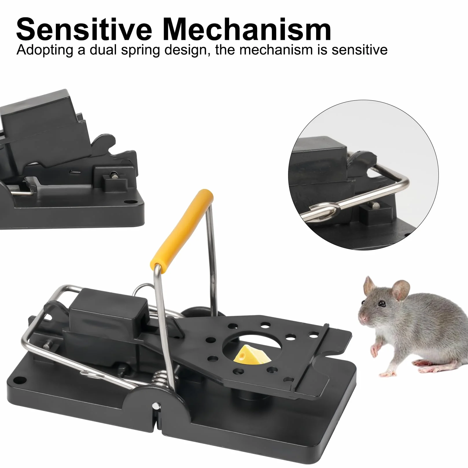 6 Pcs Tapetteà Rat, Tapetteà Souris Rats, Piège à Rats Professionnel, Attrape Souris, Piège à Souris Maison, Attrape Tapettea Réutilisable Sensible pour Cuisines, Jardins, Entrepôts, Caves