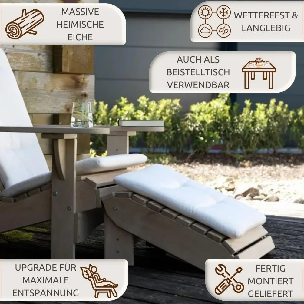 Repose-pieds Adirondack Comfort en bois de chêne massif kit tabouret de jardin table d'appoint