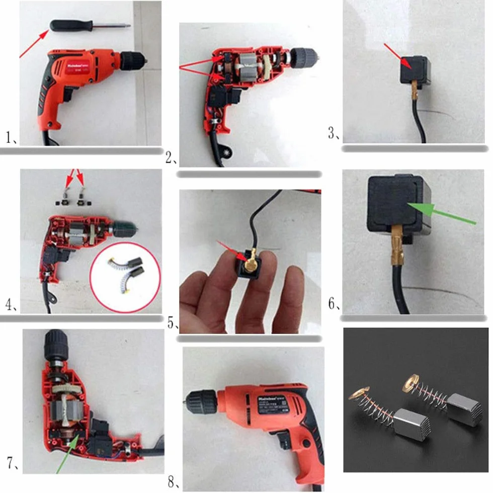 Lot de 10 balais de carbone pour moteur électrique
