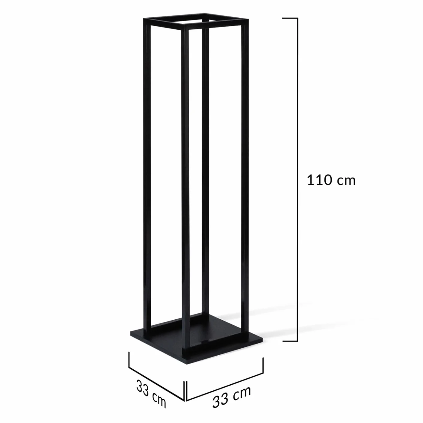 IDMarket - Range bûches Vertical Acier Noir avec étagère H.112 CM pour cheminée