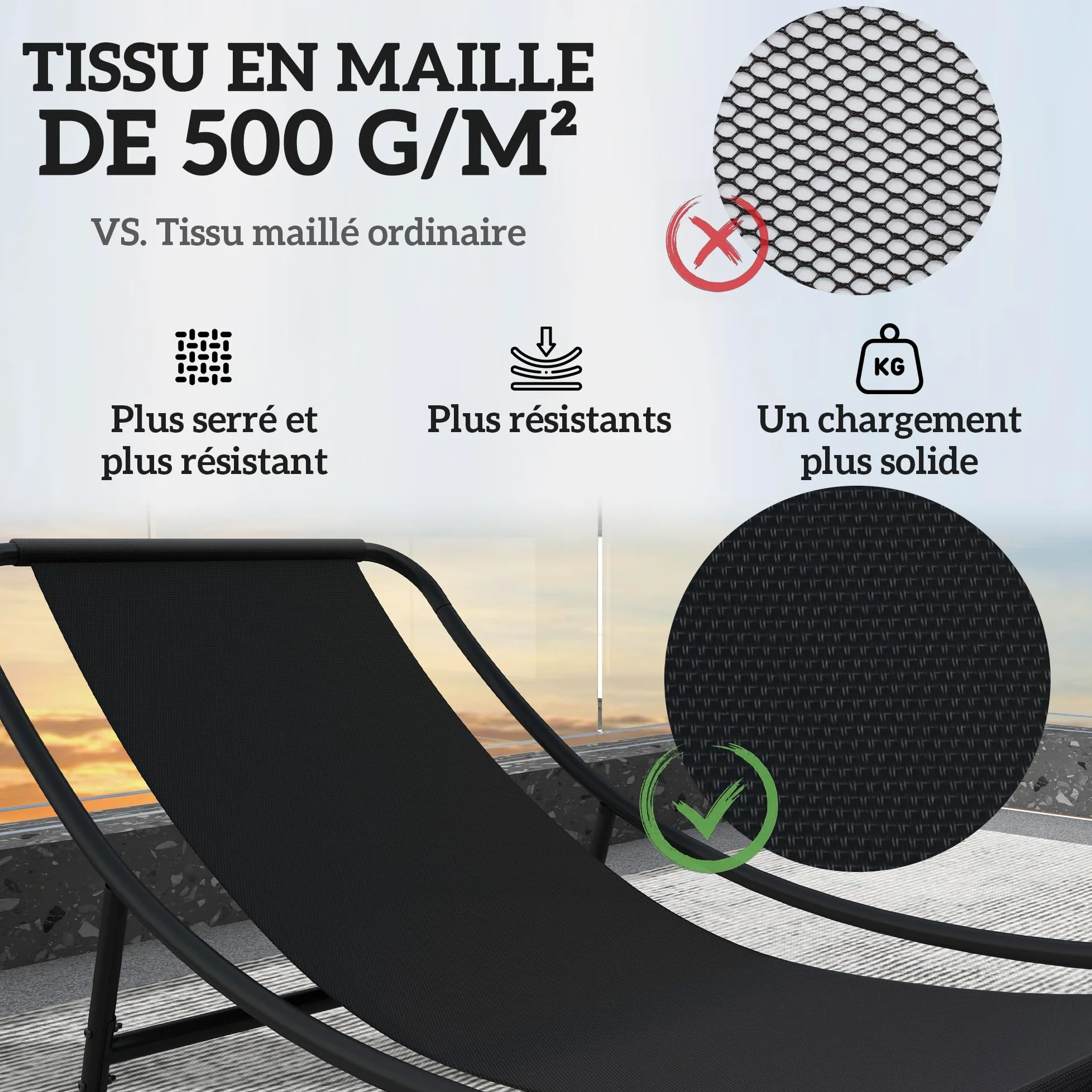 Outsunny Lot de 2 fauteuils à Bascule extérieur, chaises à Bascule avec Coussins épais, siège Tissu textilène Respirant et Cadre en Acier, Rocking Chair extérieur, Jardin, terrasse, Patio, Gris foncé