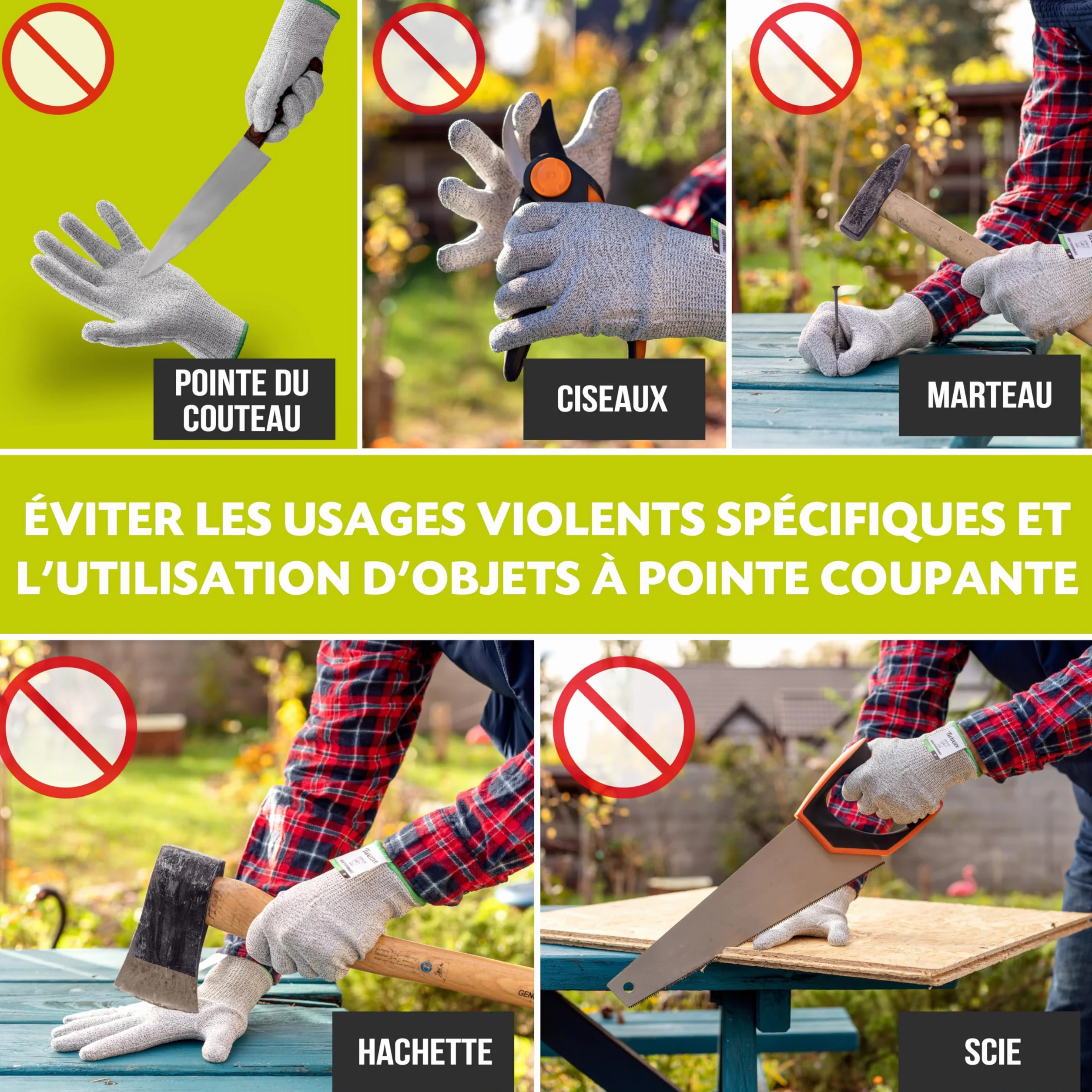 Twinzee Gants Anti Coupure Niveau 5 Protection Taille L