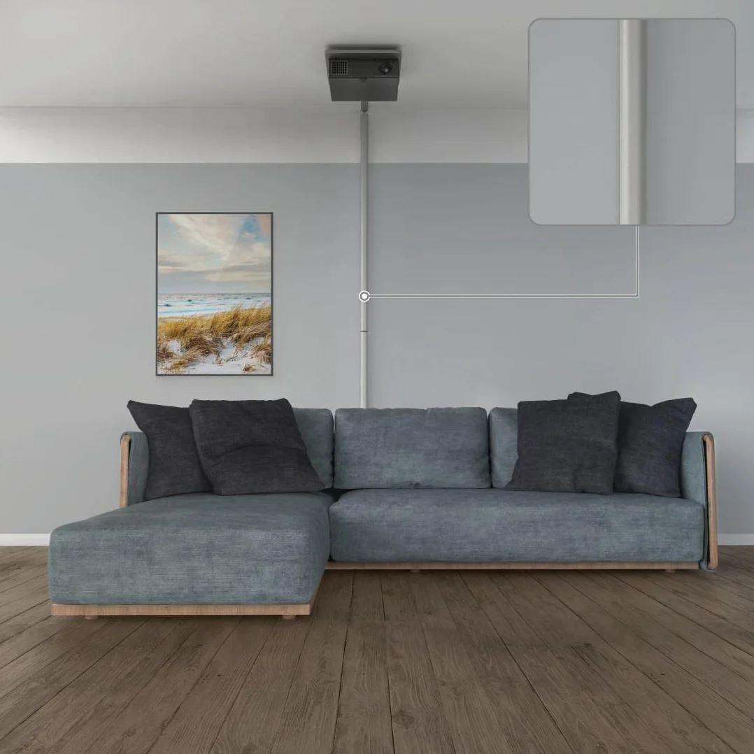 Hama Chemin de câbles demi-rond PVC Aluminium mural TV 100 x 3,5 x 0,9 cm Gris
