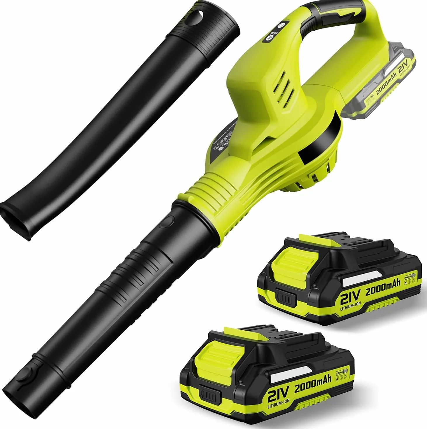 Souffleur de Feuilles sans Fil 21 V 4,0 Ah 3000 W 2 Modes de Vitesse