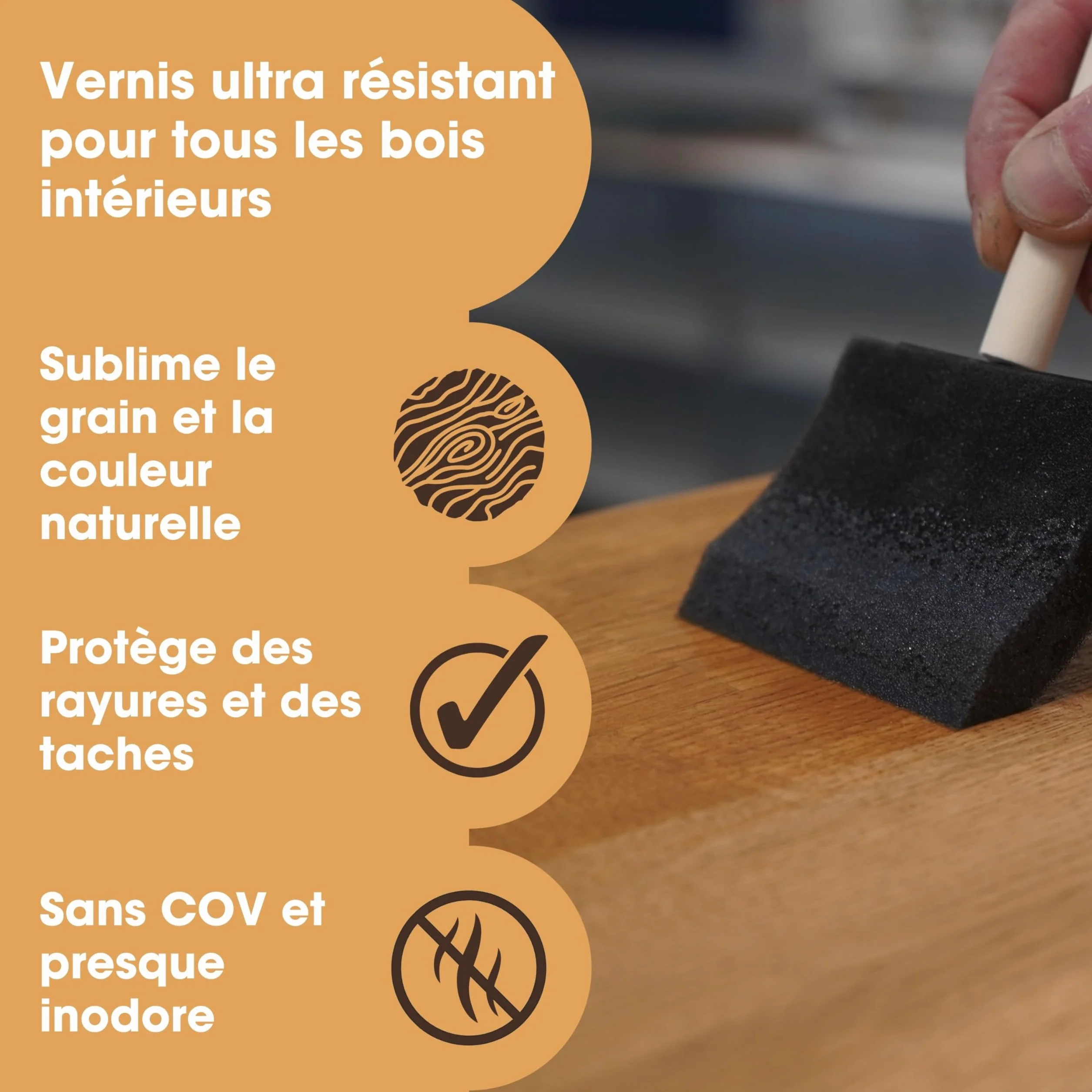 Vernis Bois Intérieur Ultra Résistant 250ml Satiné - Vernis à Séchage Rapide en Phase Aqueuse pour Meubles Bois Dur et Tendre