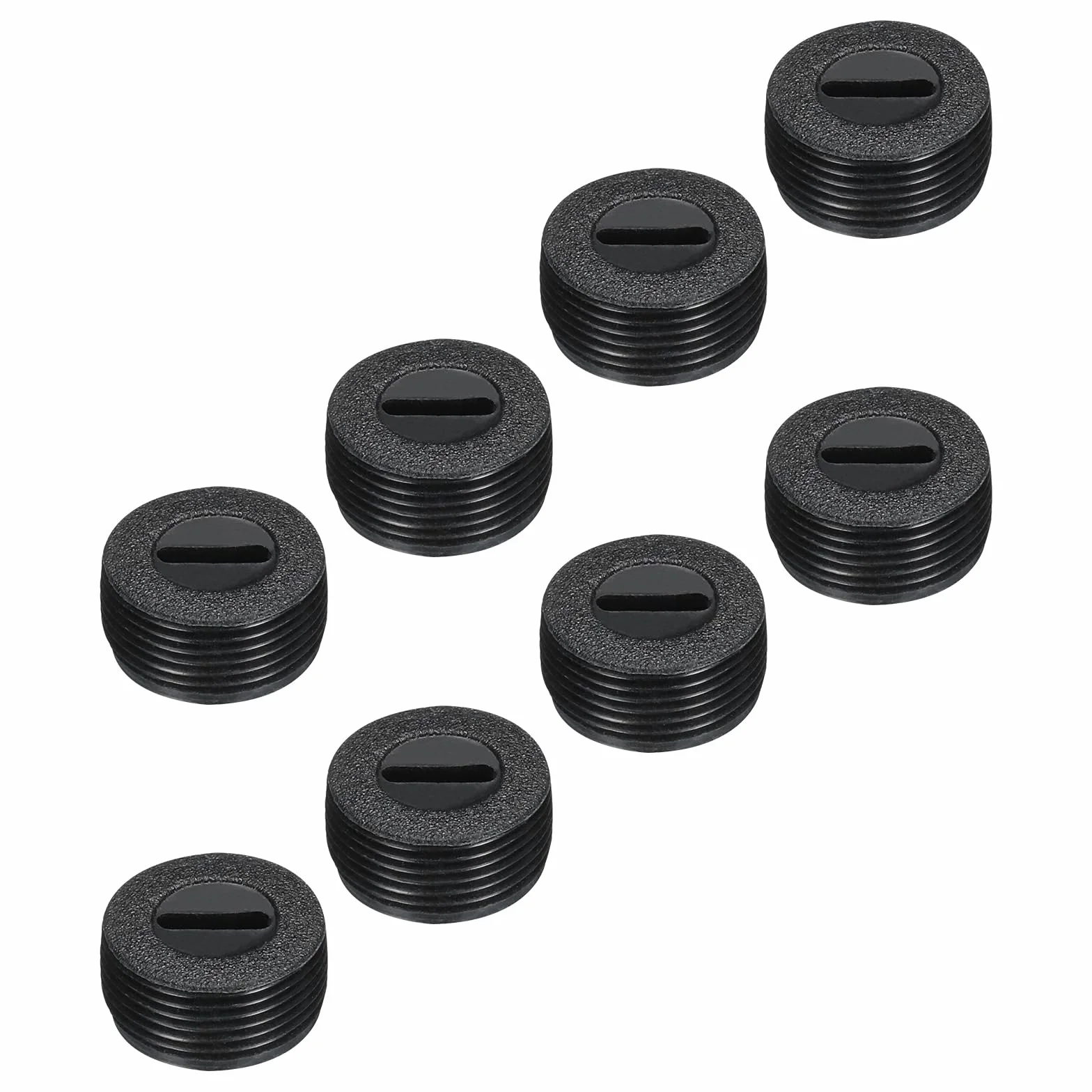 QUARKZMAN Capuchon de Porte-Balais en Plastique pour Moteur Électrique, Filetage Noir, Diamètre Extérieur 16 mm, Hauteur 8 mm, Lot de 8