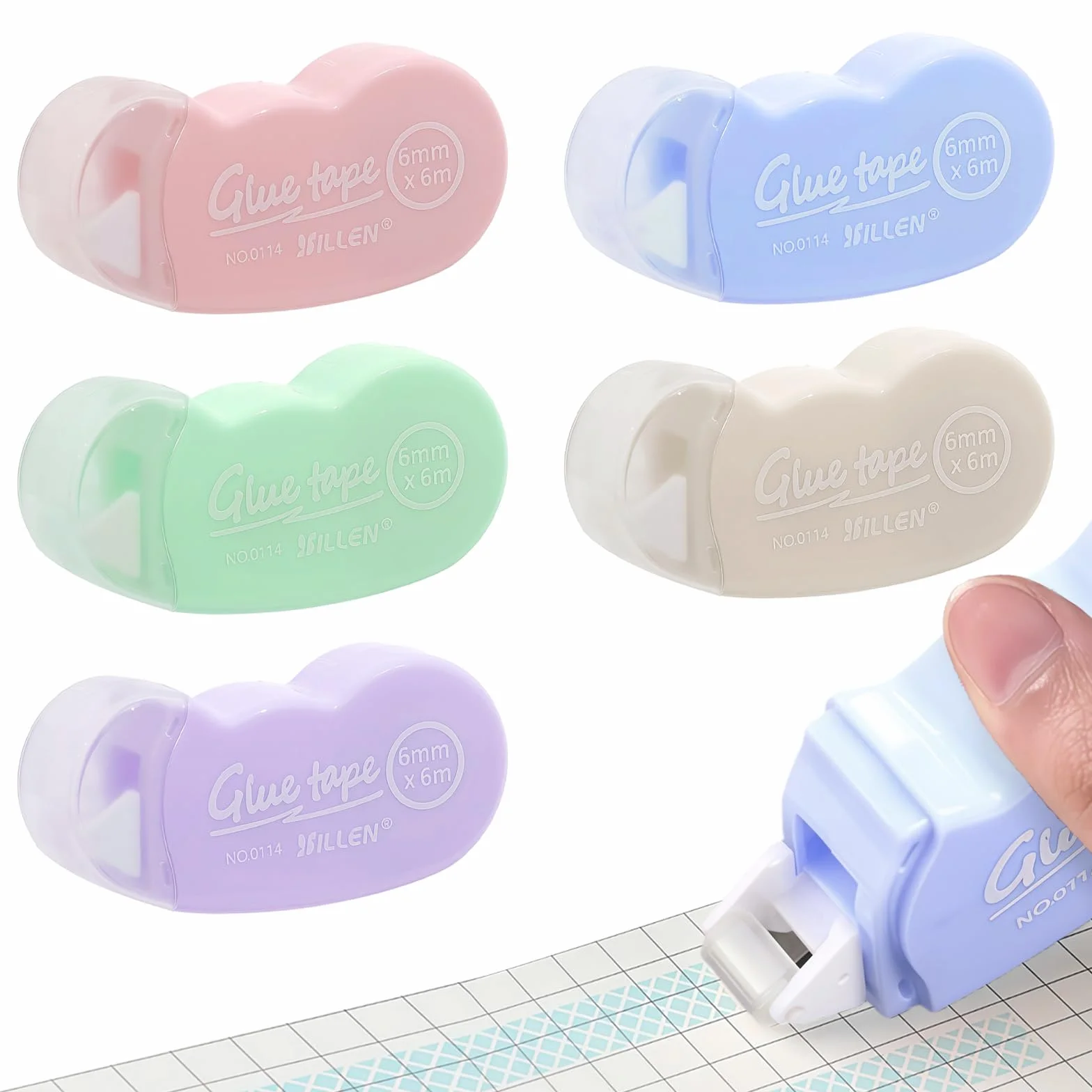 Flintronic 5 Pcs Scotch Double Face 6M*6mm Rouleau de Colle Adhésif pour Emballage Cadeau Scrapbooking