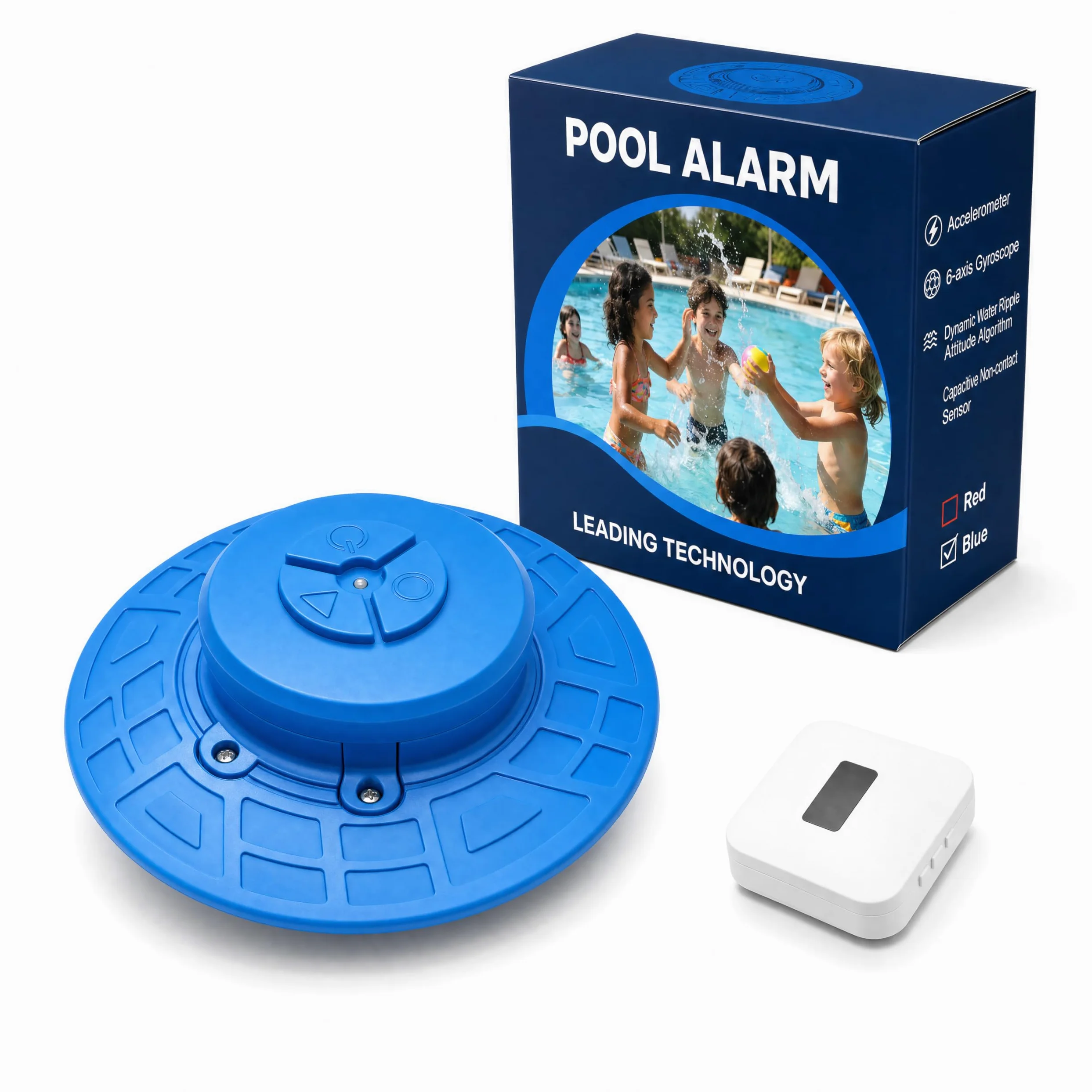 Alarme de piscine pour piscines creusées et hors sol avec récepteur intérieur à distance – Alarme de sécurité flottante, sensibilité réglable, mise en veille et réveil automatiques, protection pour