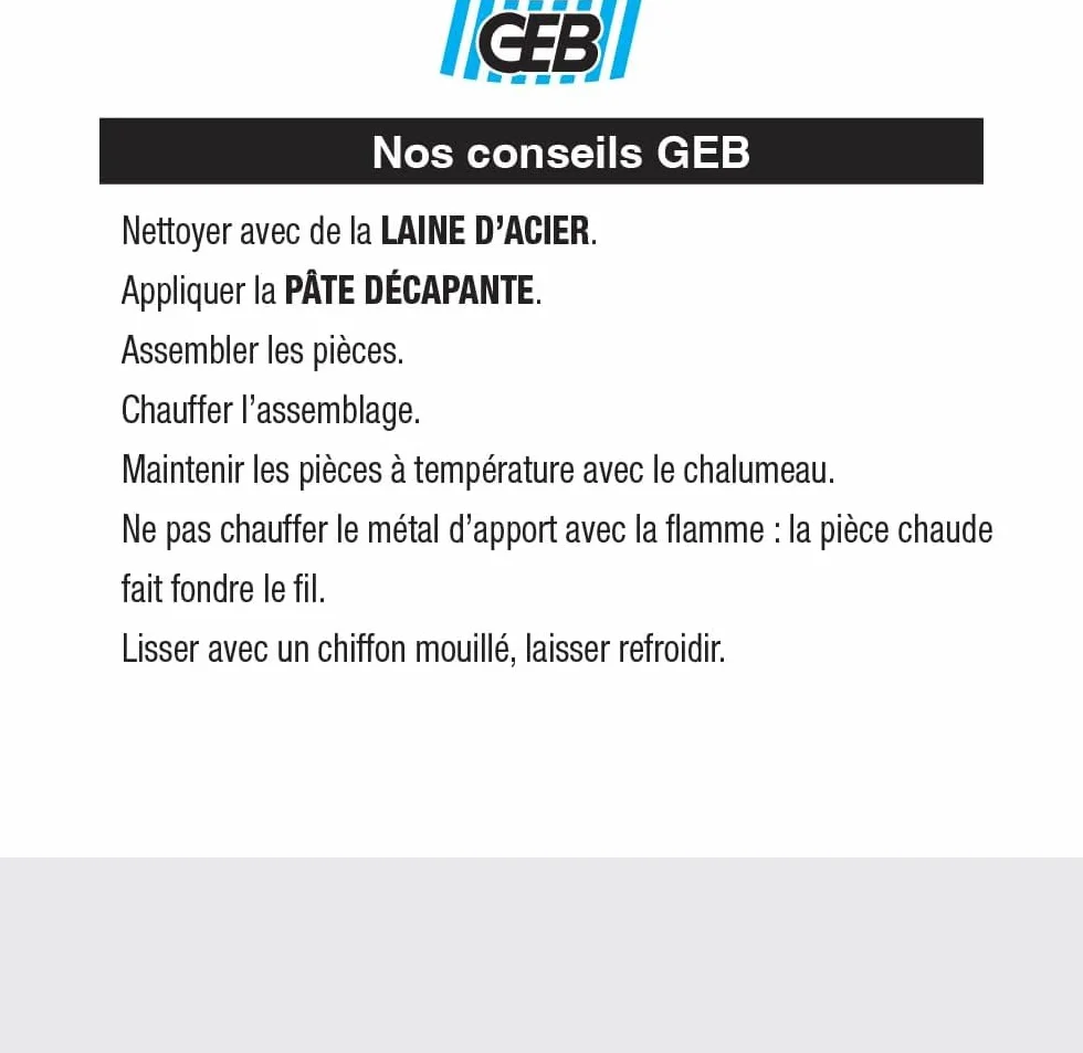 Pâte décapante étain cuivre tube 125 ml brasage tendre GEB