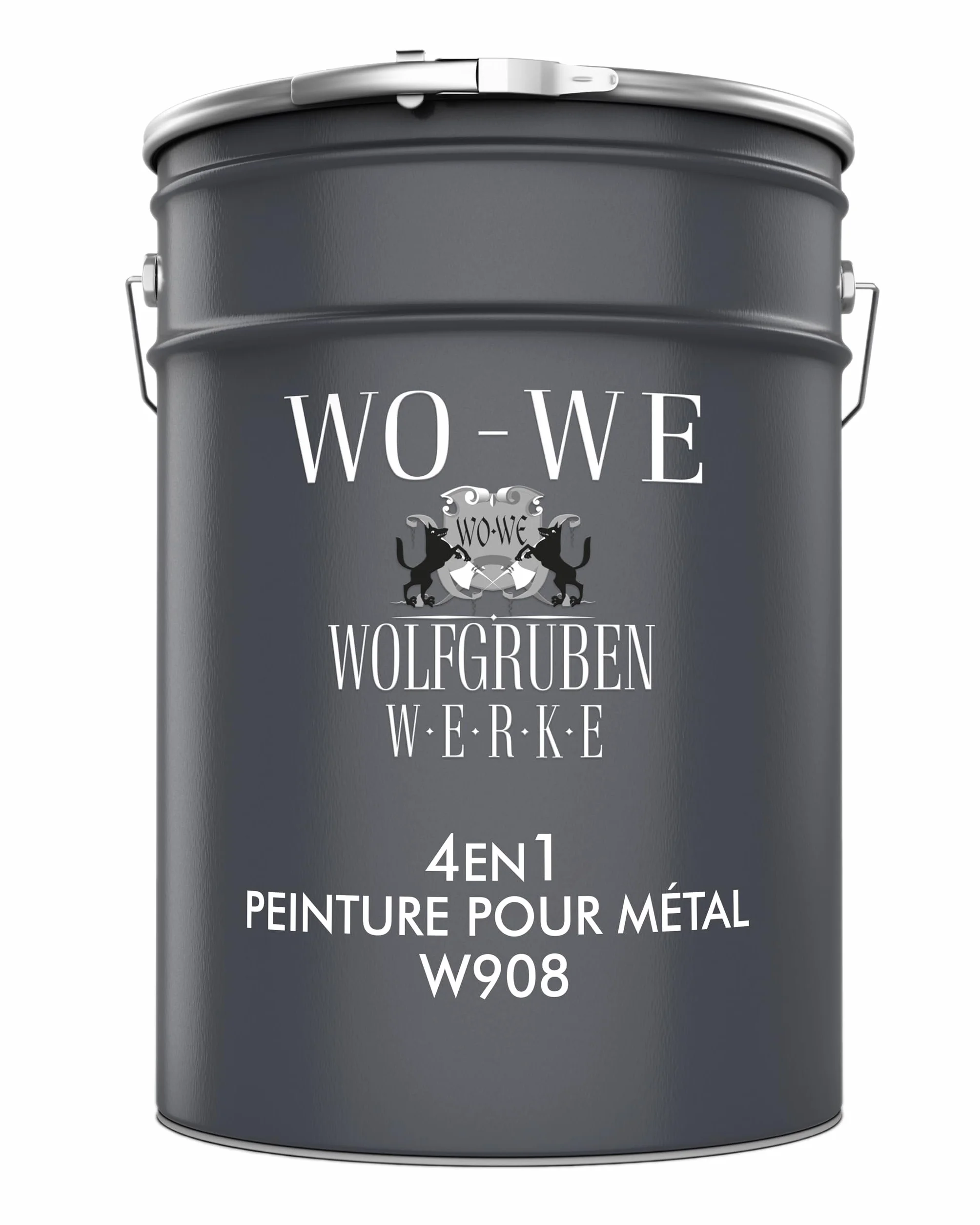 WO-WE Peinture Métal W908 Fer & Acier Anti-rouille 3en1 Gris anthracite 2,5L