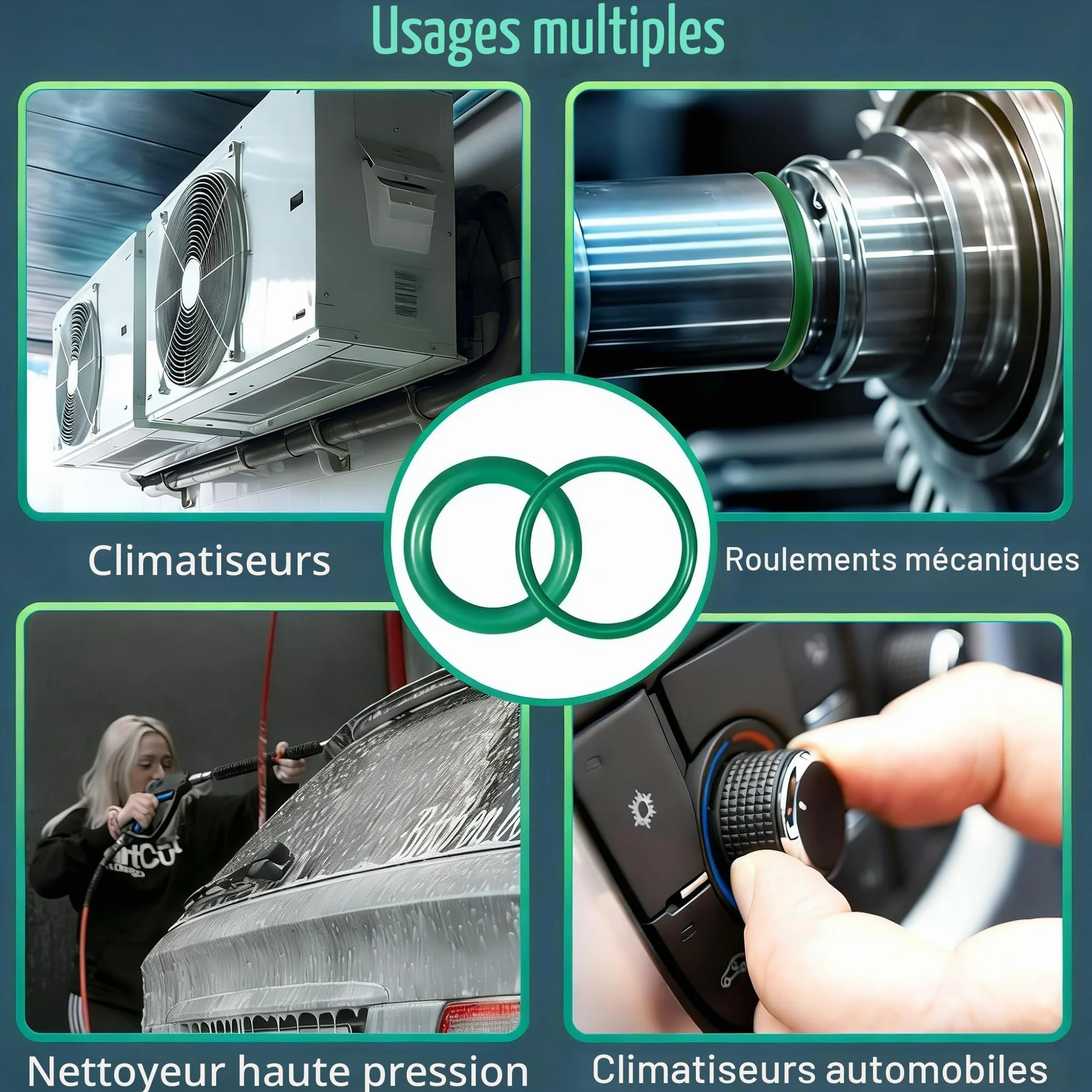 Lot de 595 joints toriques AC automobiles SAE et métriques pour climatisation
