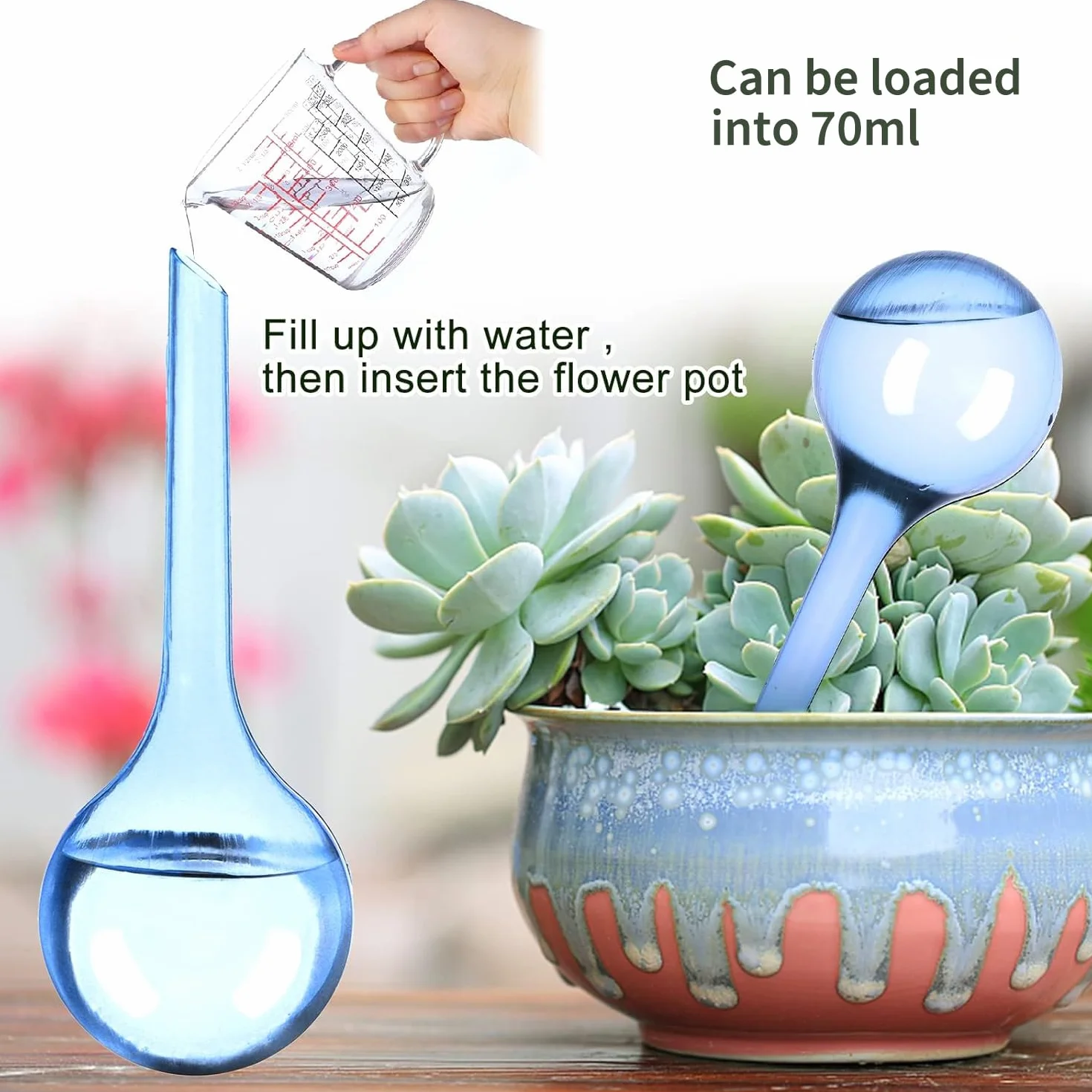 14 Pièce Boules d'Irrigation pour Plantes, Arrosage Goutte à Goutte Auto pour Plantes, Bulbes d’Arrosage Automatique pour Plante Fleur D'intérieur et D'extérieur