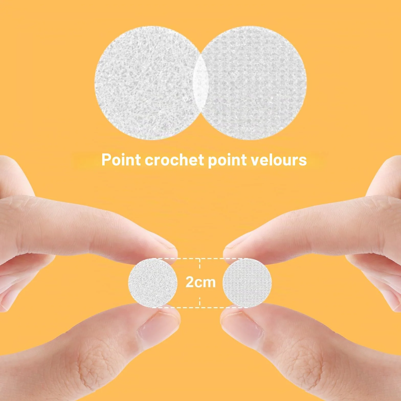 SURFOU 600 Pastilles Scratch Autocollant Double Face 20mm, Crochets et Boucles, Rondes, Fortement Adhésives, 300 Paires