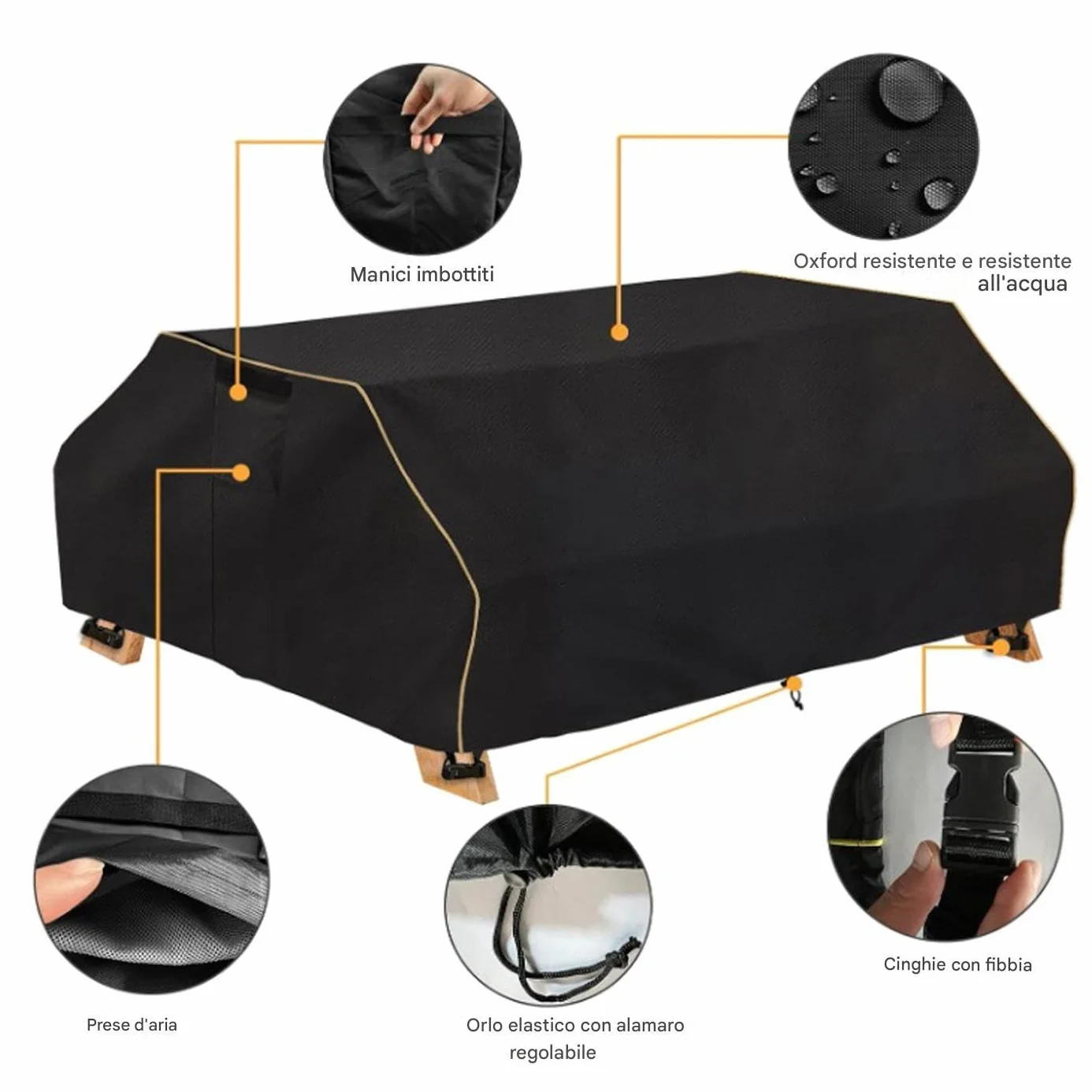 Housse de table pique-nique imperméable toile robuste extérieure pour jardin terrasse camping
