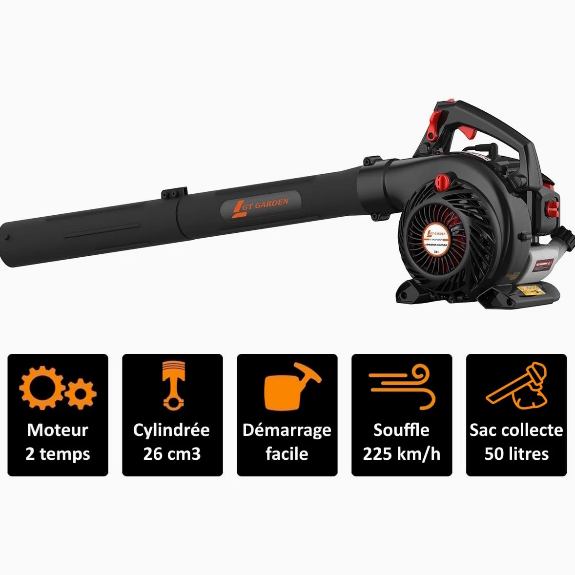 Souffleur - Aspirateur - Hachoir Thermique 26 cm3