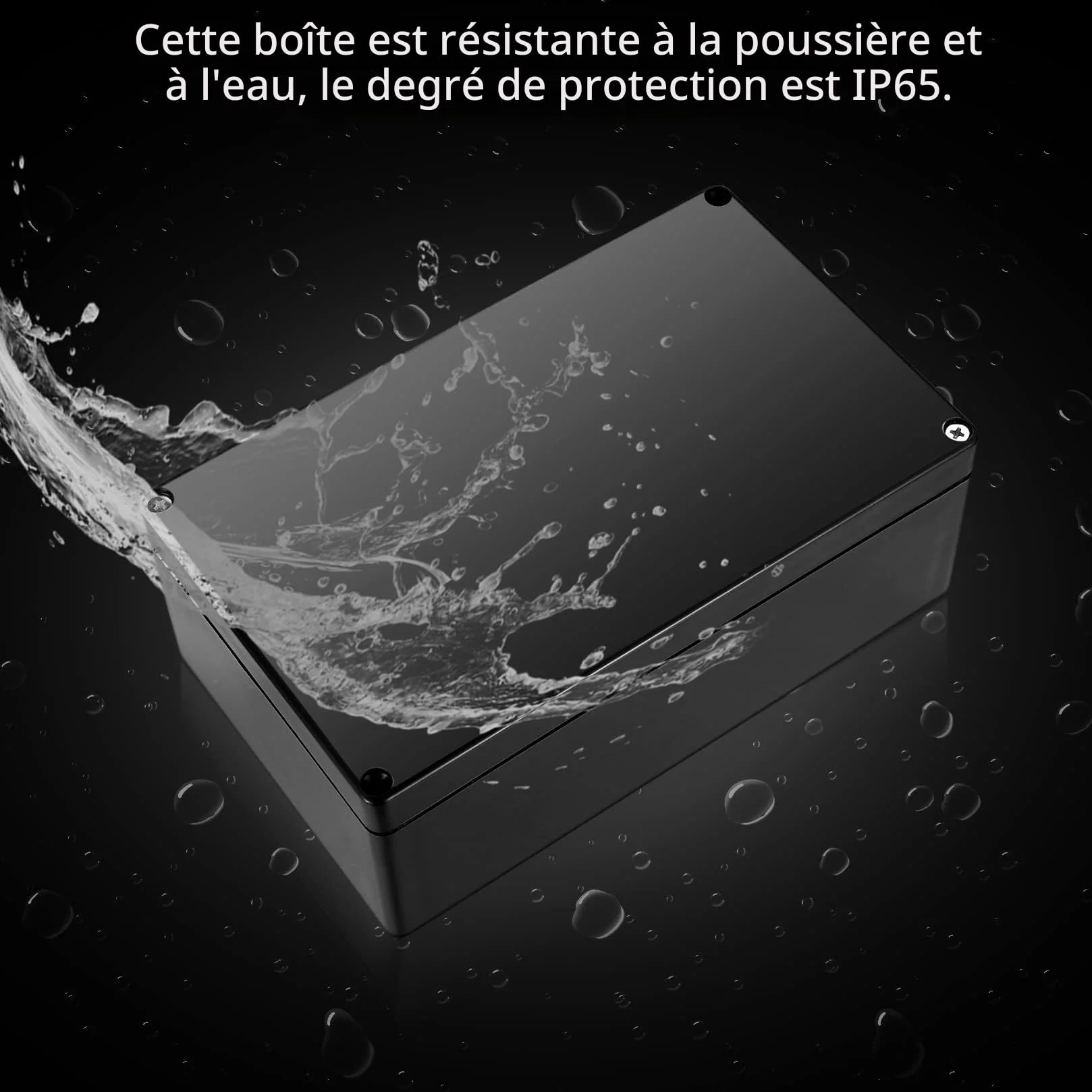 Boite de Derivation Etanche IP65 Exterieur Noir 20X12X7.5CM