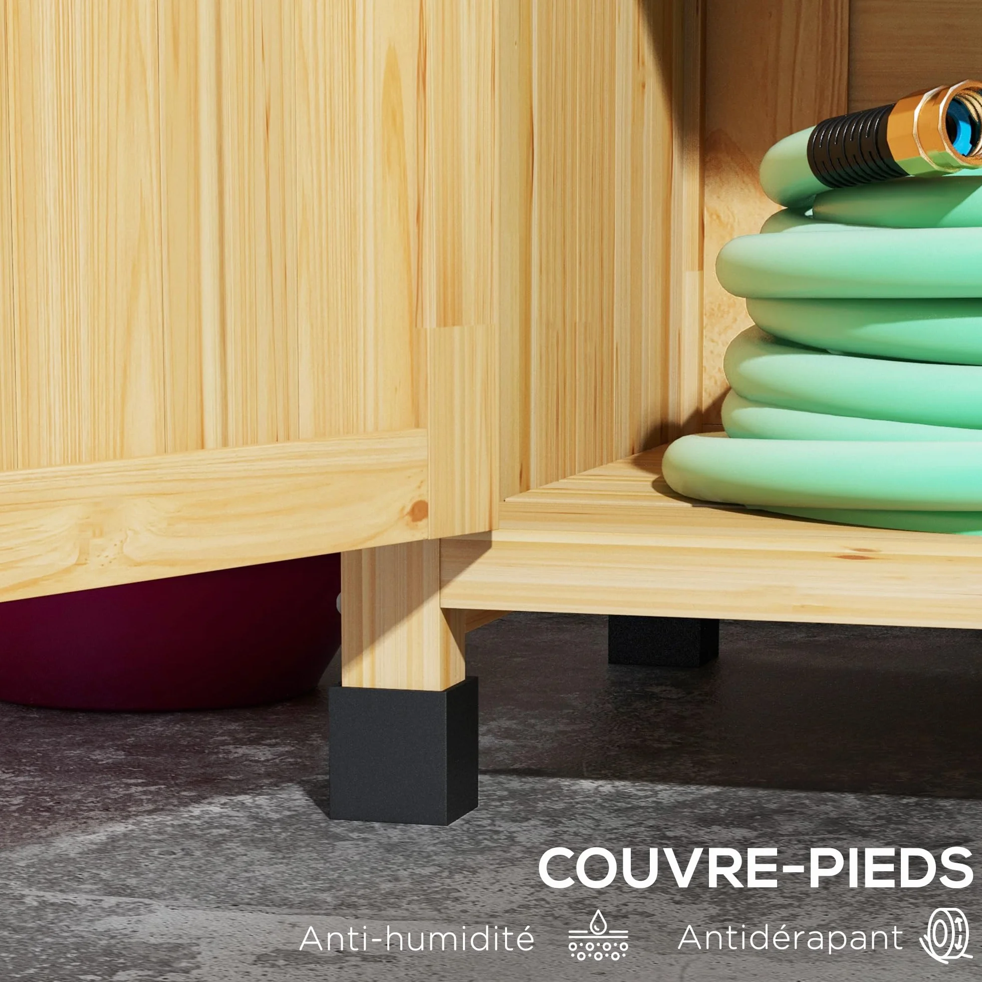 Outsunny Table de Rempotage, Table de Jardinage Style Rustique avec Placard et Étagères et Plateau Galvanisé, Patins Antidérapants, en Bois Sapin Pré-Huilé, Dim. 90,5L x 41l x 124,5H cm, Jaune