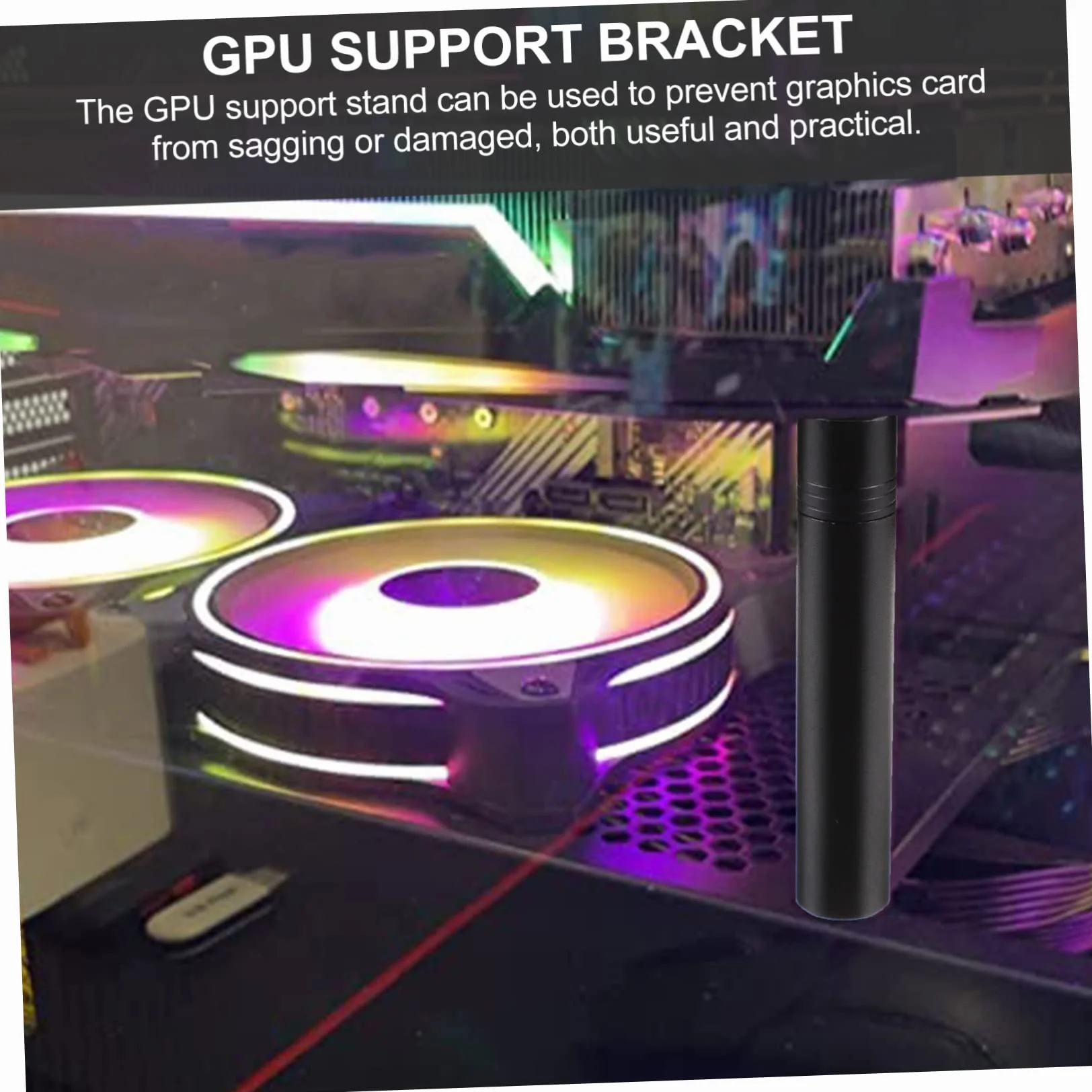 Support Carte Graphique Gpu Réglable Aluminium Antidérapant Compatible RX Anti-affaissement Extensible