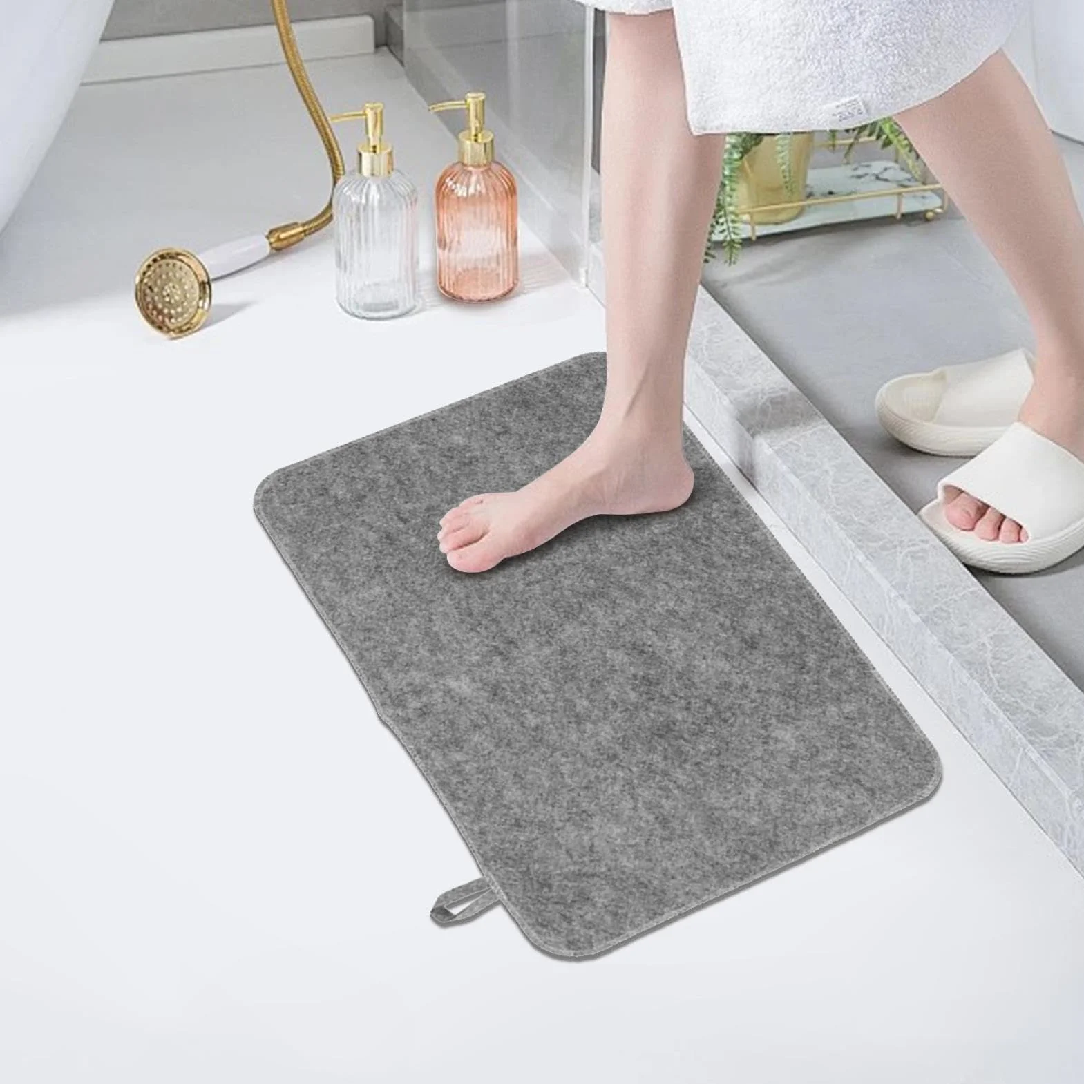 Lot de 2 tapis de sauna en feutre absorbant et isolant 50 x 33 cm