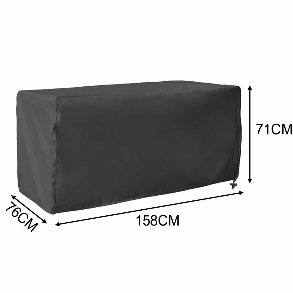 Housse de coffre d'extérieur en tissu Oxford 210D avec système de corde personnalisable pour une protection contre les éléments tout au long de l'année (158 x 76 x 69 cm)