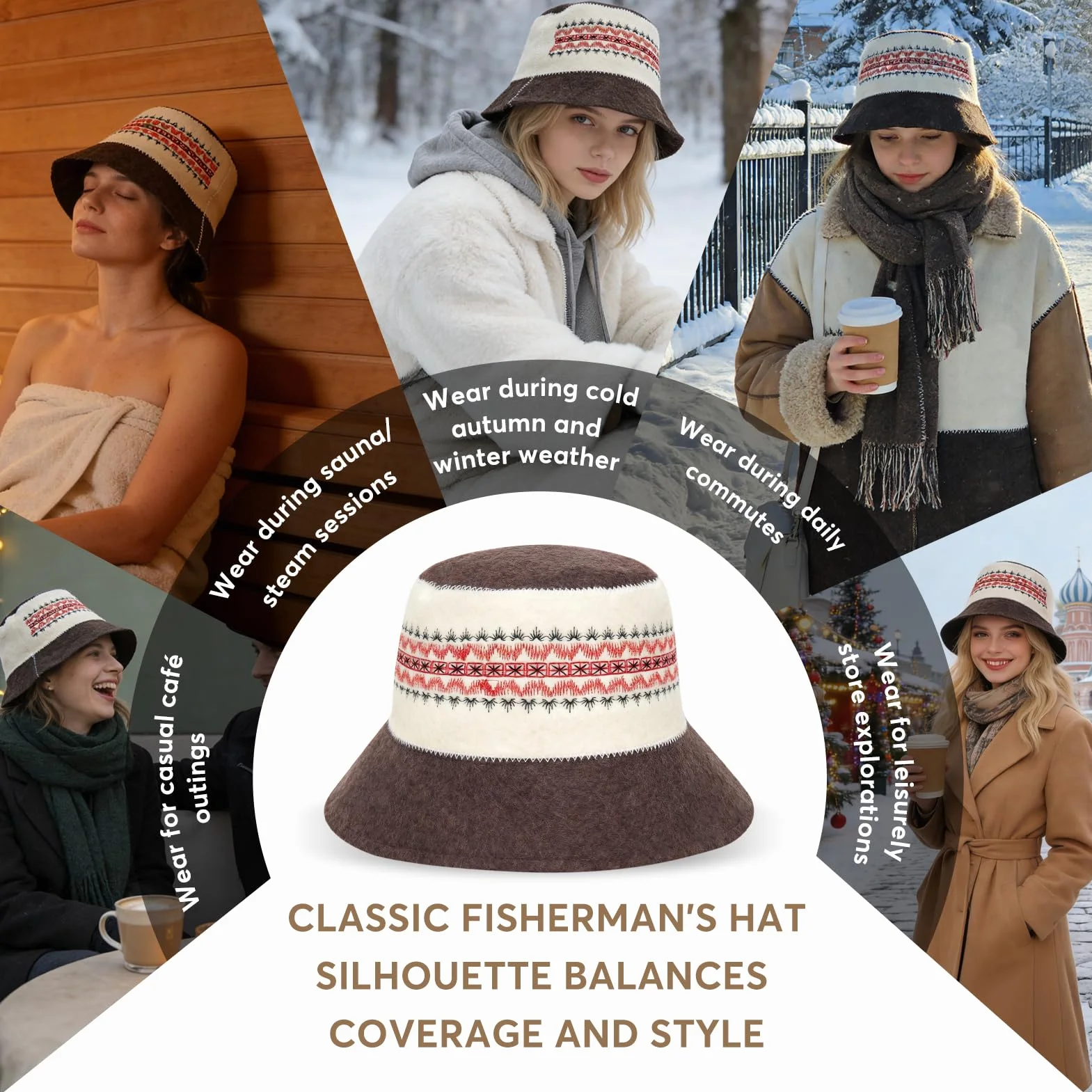 Bonnet de Sauna en Feutre pour Homme et Femme Protection Chaleur Spa