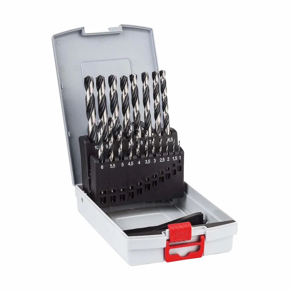 Bosch Professional Coffret 19 pièces Forets Hélicoïdaux HSS PointTeQ pour métal ProBox