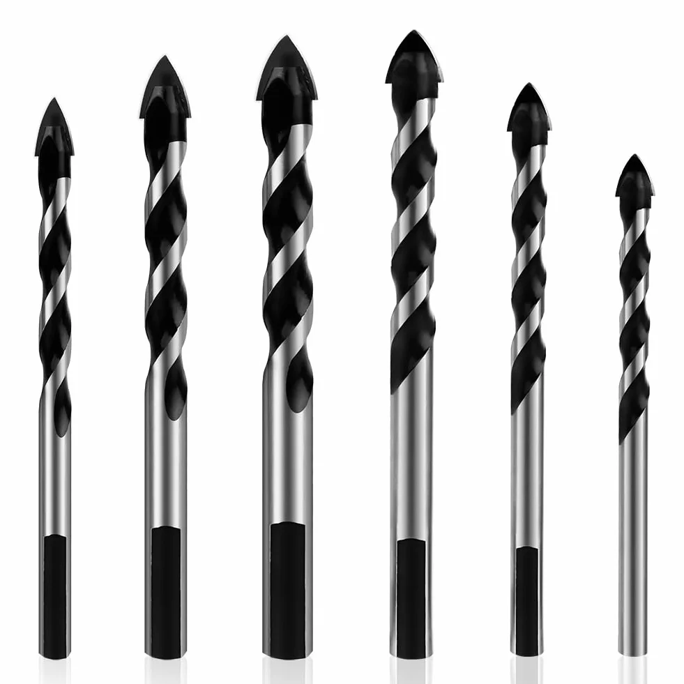 Foret Carbure de Tungstène Lot de 6 Foret Diamant 4/6/6/8/10/12 mm pour Carreaux de Céramique Béton